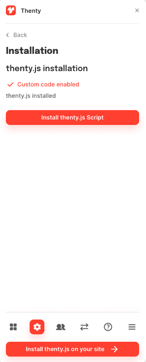 Paste your Thenty snippet into Framer to activate plugin features