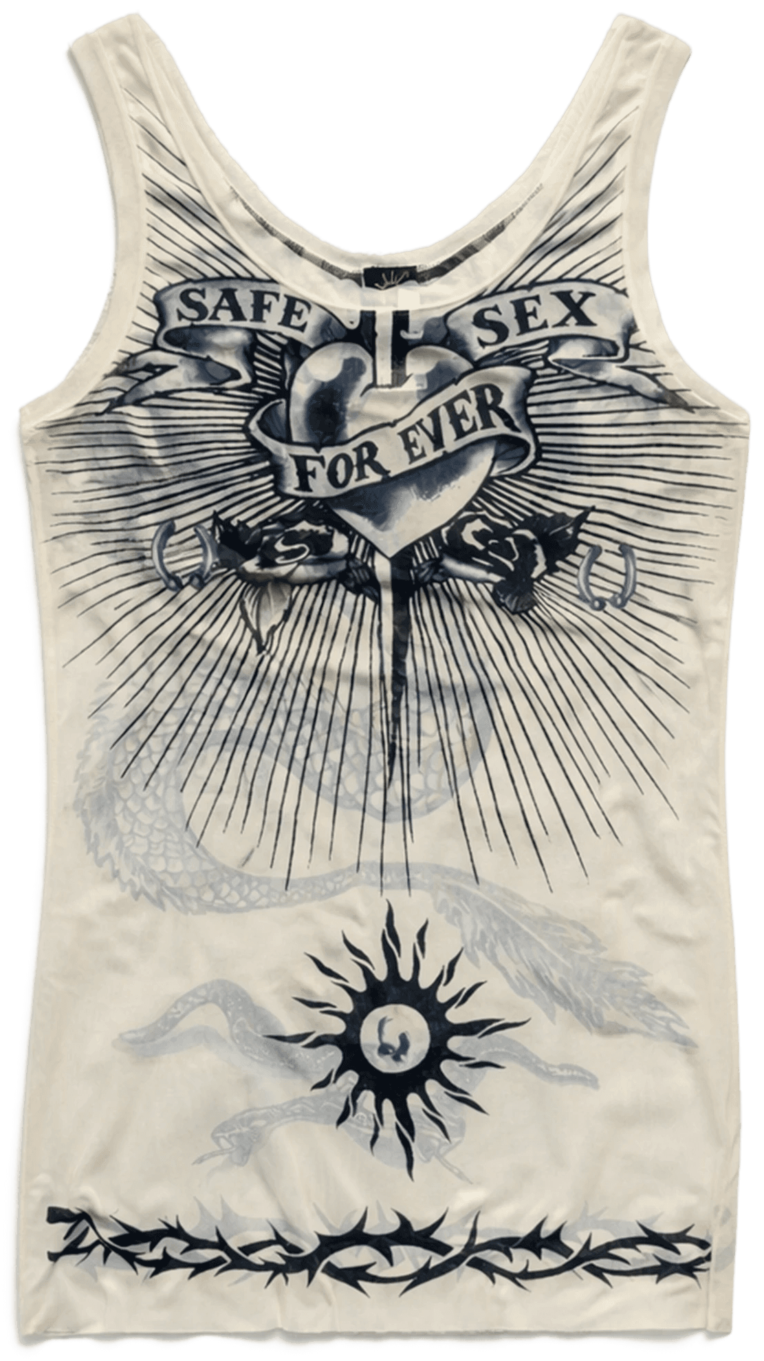 Beige "Safe Sex" Mesh Top