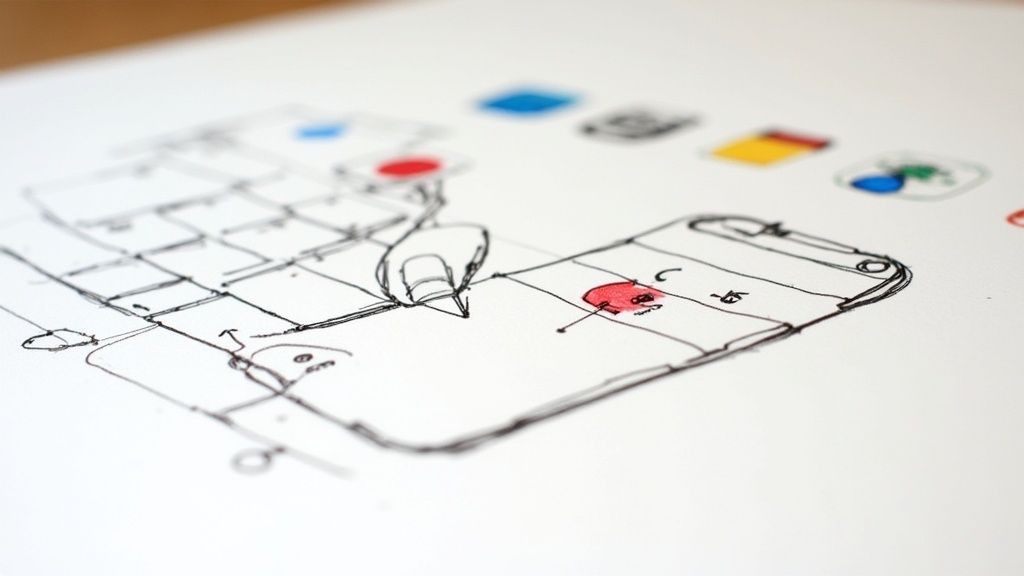 An iPhone user tapping the dictation microphone icon on their keyboard