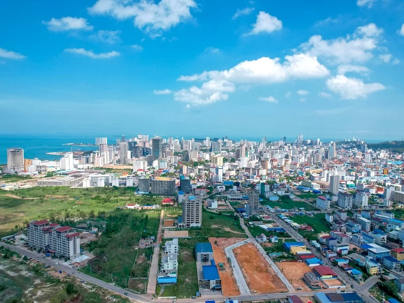 Haikou city skyline on sunny day