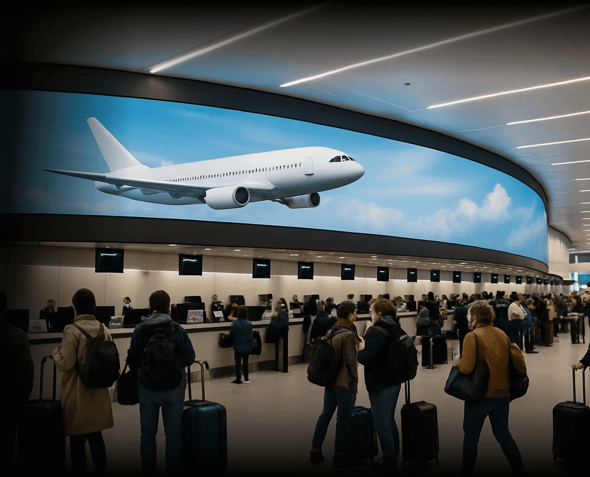 Airport LED display designed for long-distance readability and high-traffic environments
