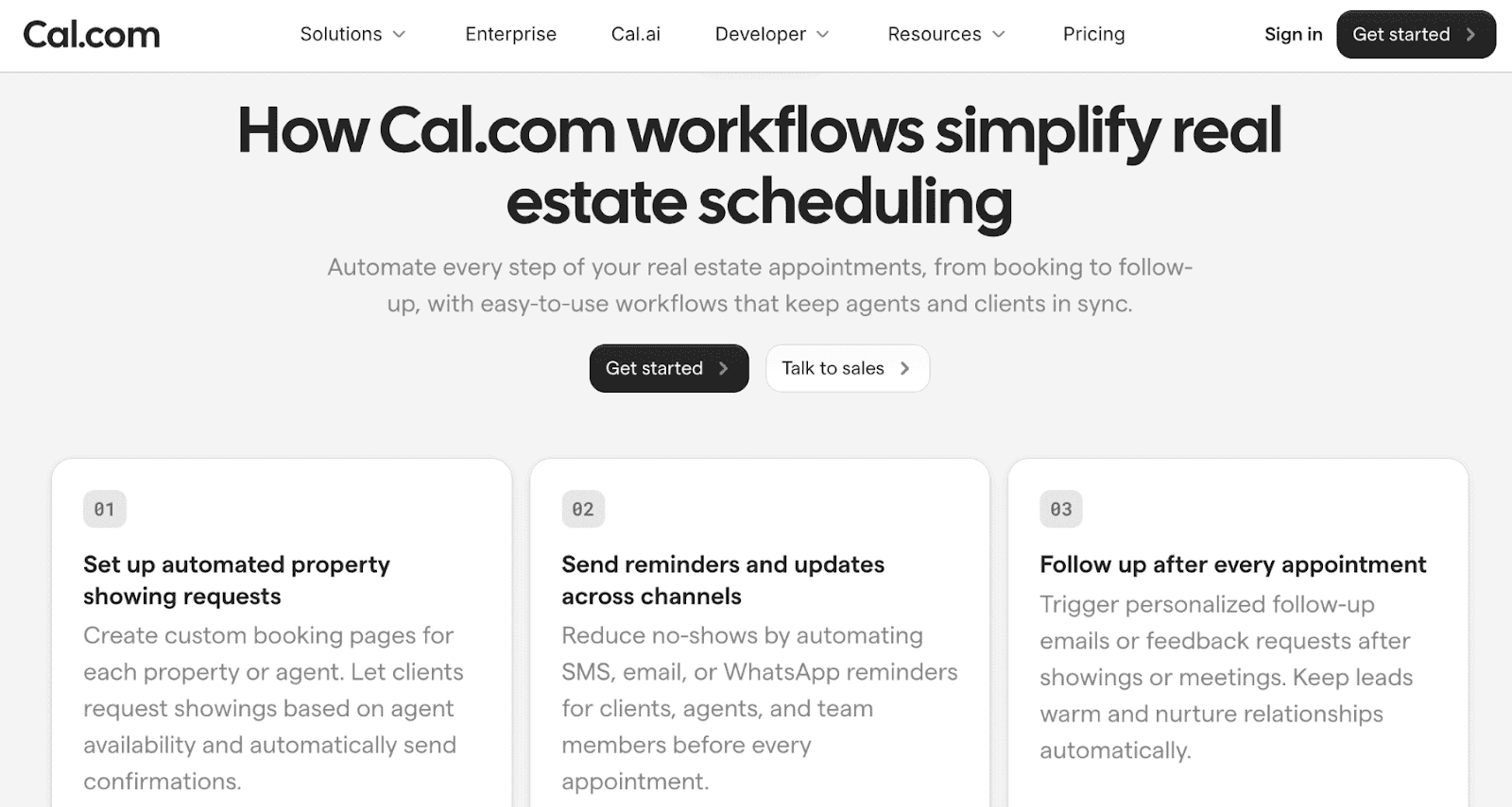 Cal.com workflows