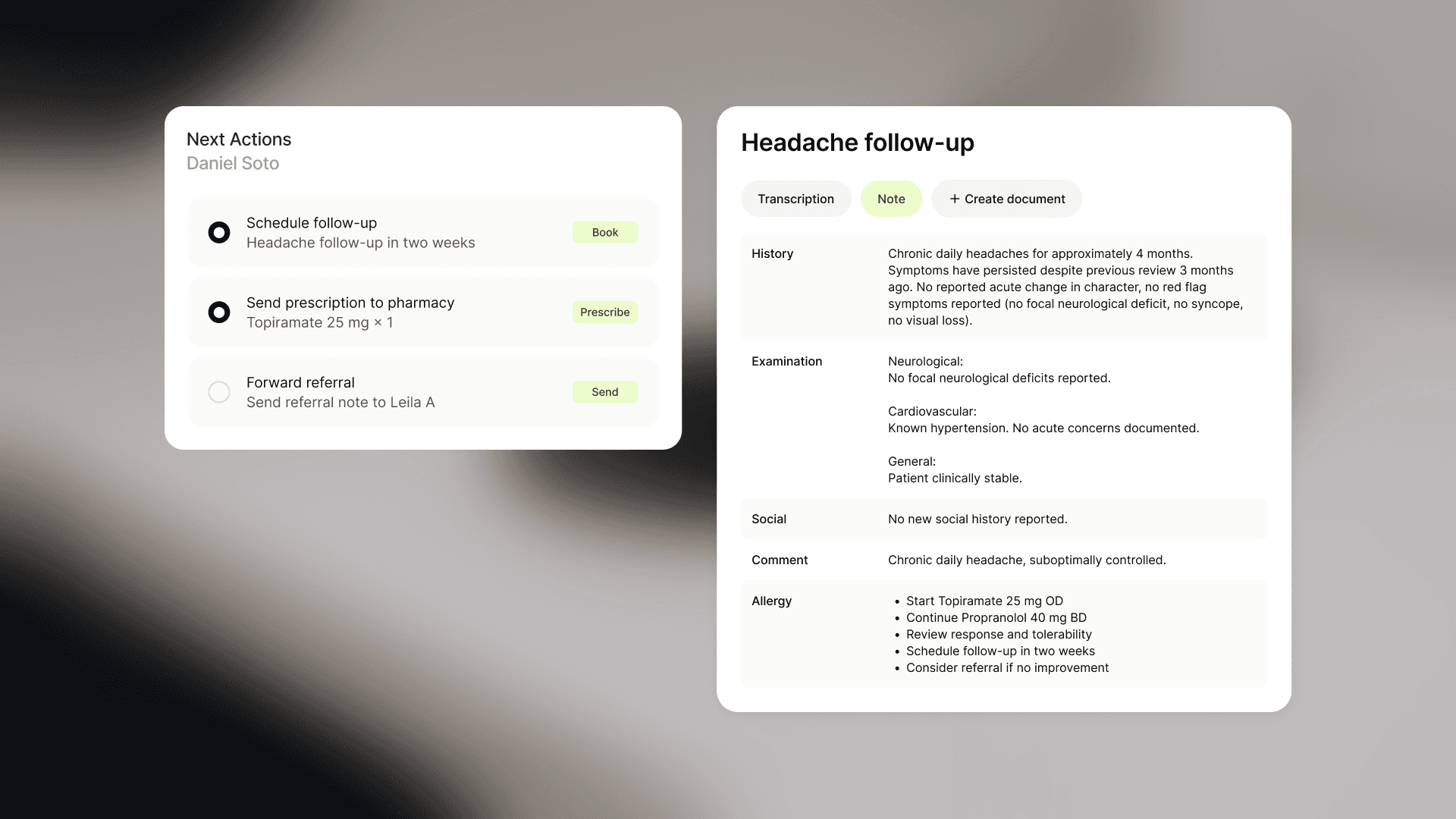 Task ManagementTask Management turns follow-up plans into structured tasks.