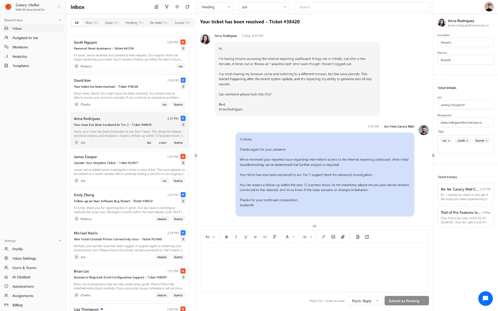 Canary Mail