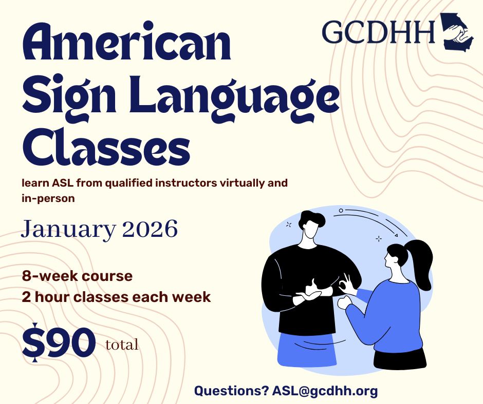 American Sign Language (ASL) classes in January 2026 for $90. Learn ASL virtually and in-person from qualified instructors.