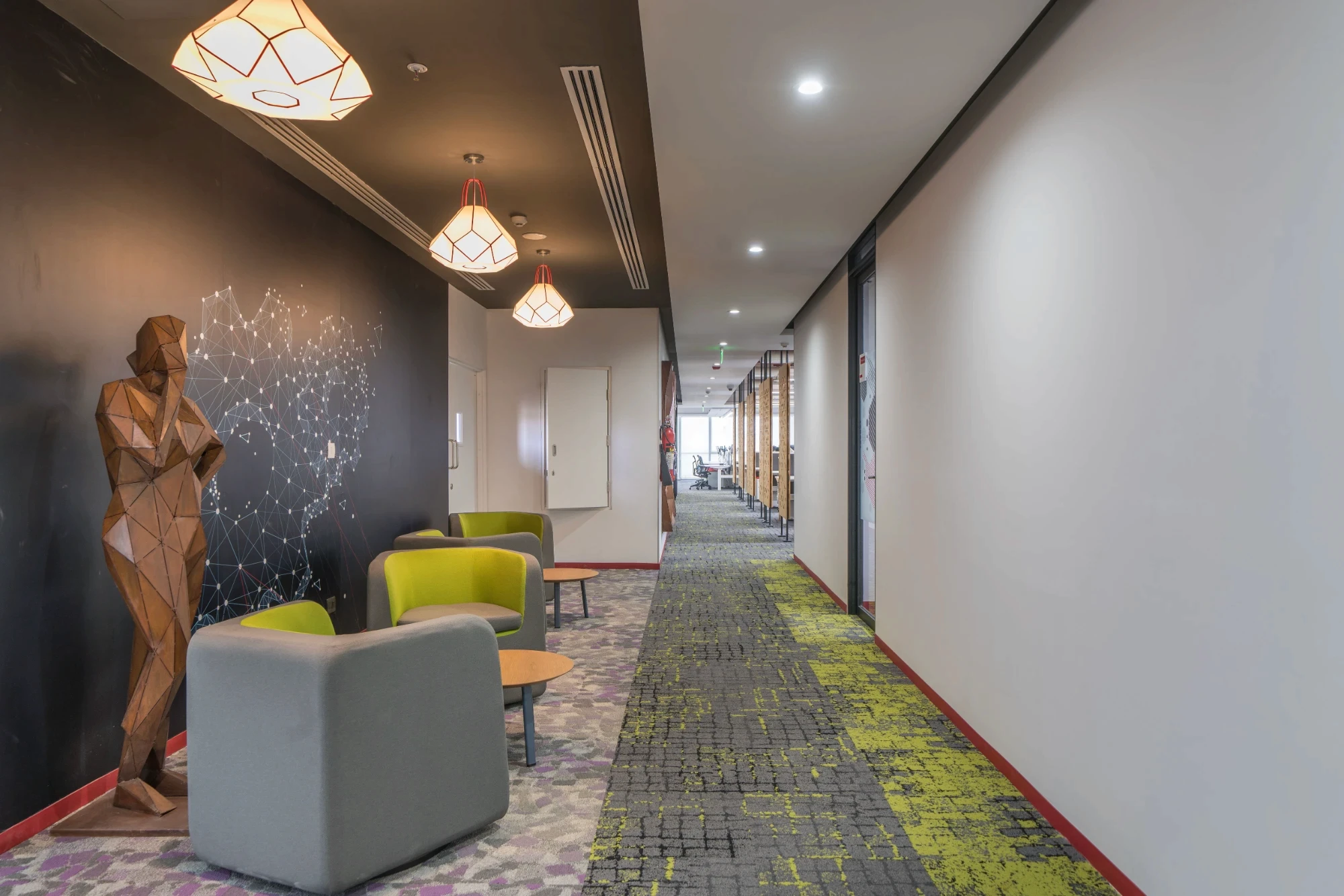 People-focused office workspace with flexible collaboration zones