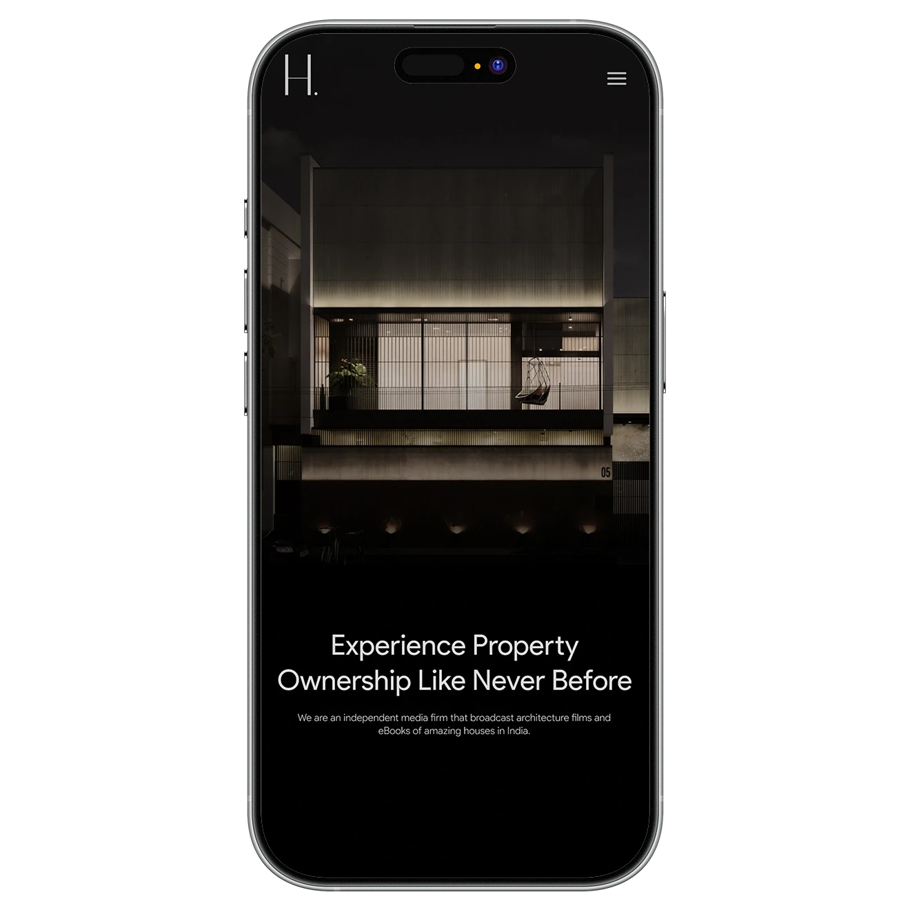 HEEL Architects mobile website showcasing architecture projects and clean user interface