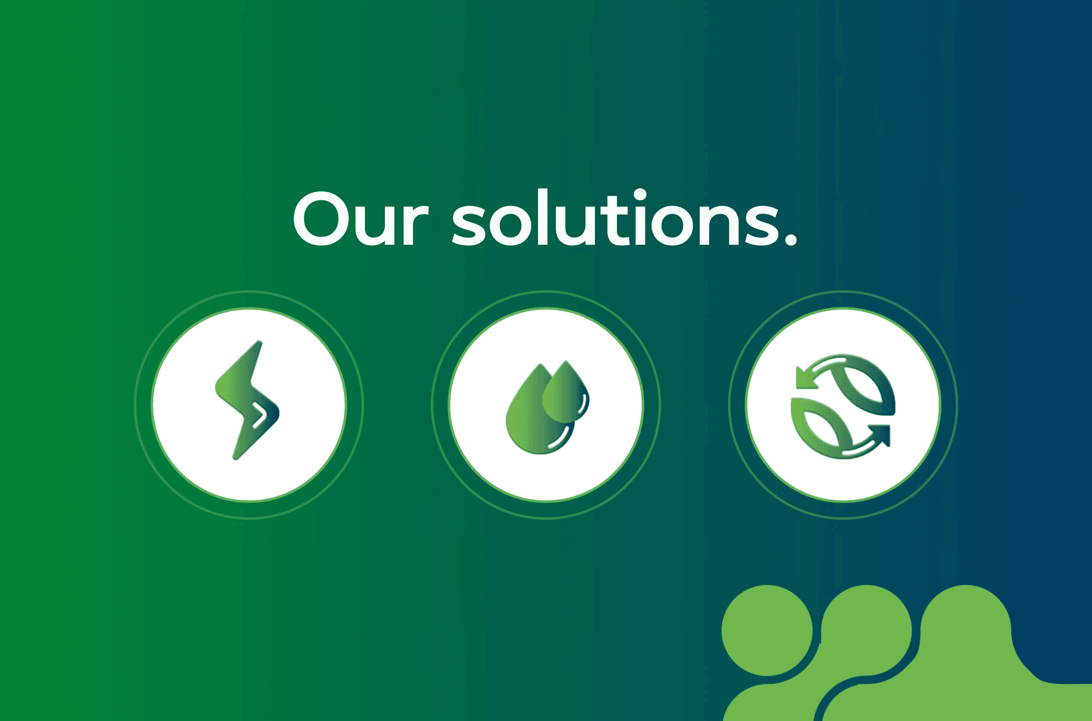 Tre icone rappresentanti le categorie di servizi offerti da DeNora