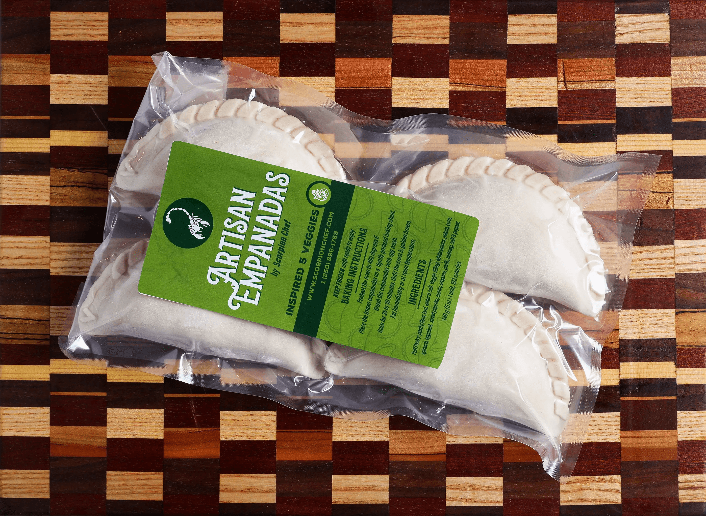 Scorpion Chef frozen vegan empanadas 4 pack Vancouver Island