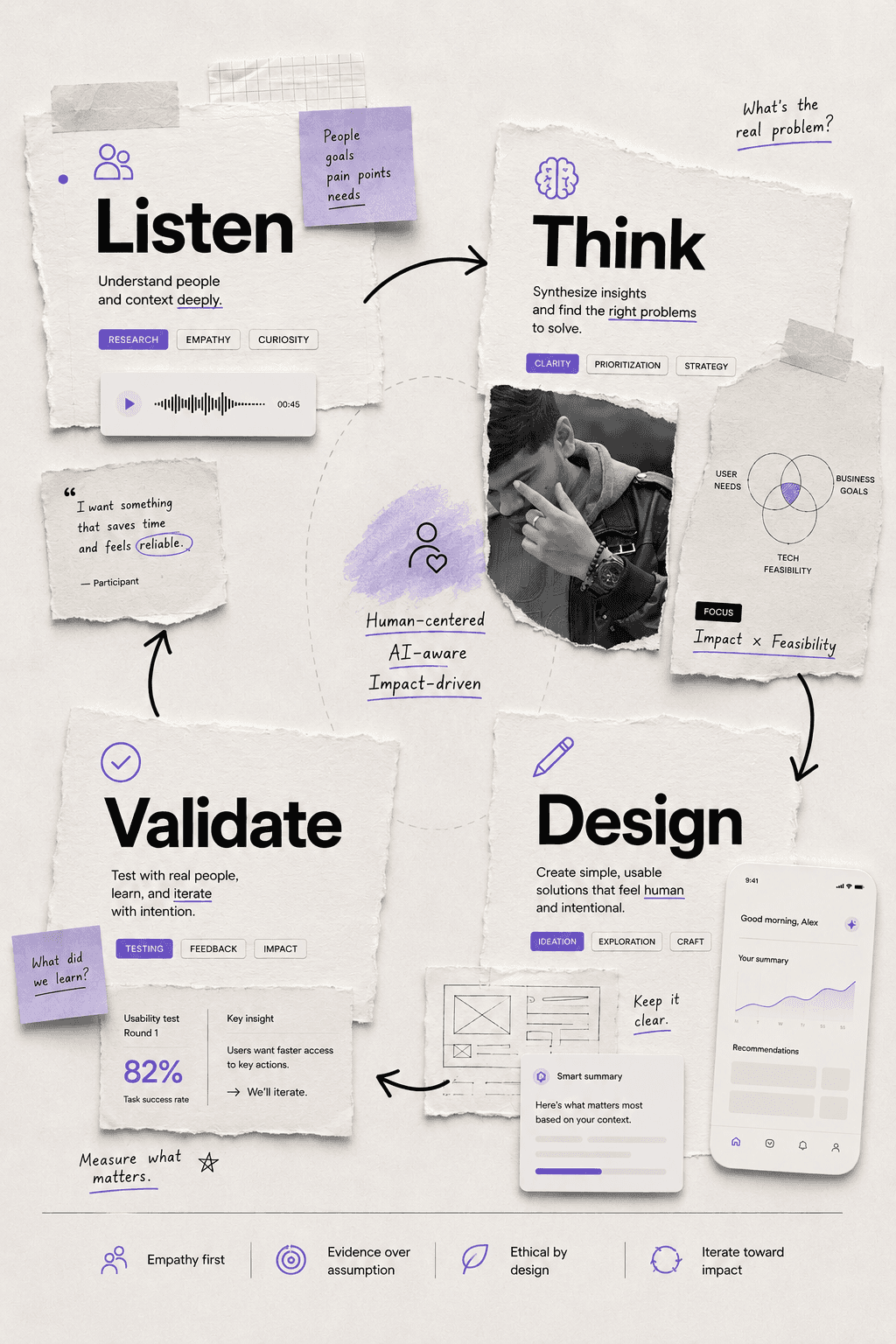 Portrait of portfolio creator – back view