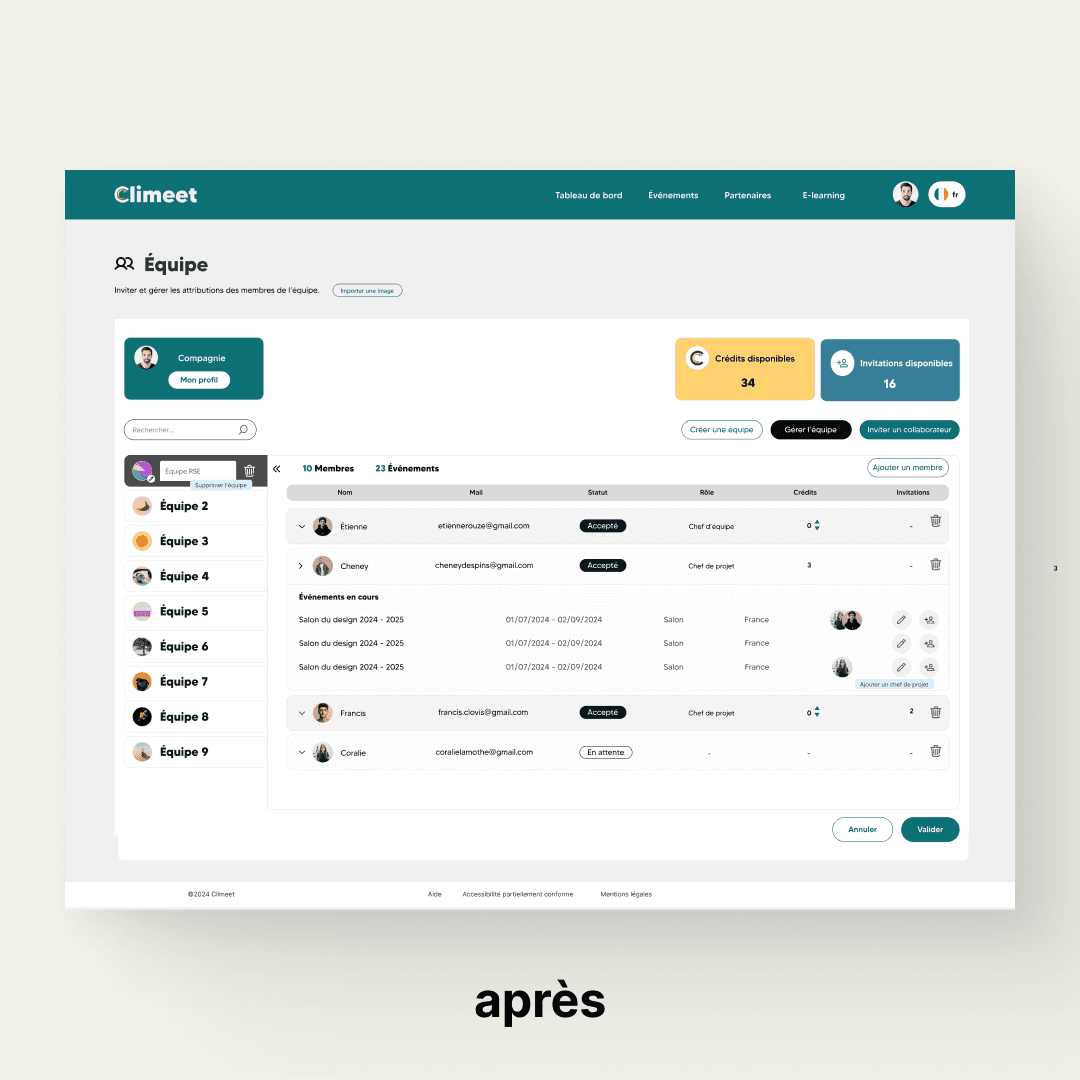 Nouvelle page équipe Climeet
