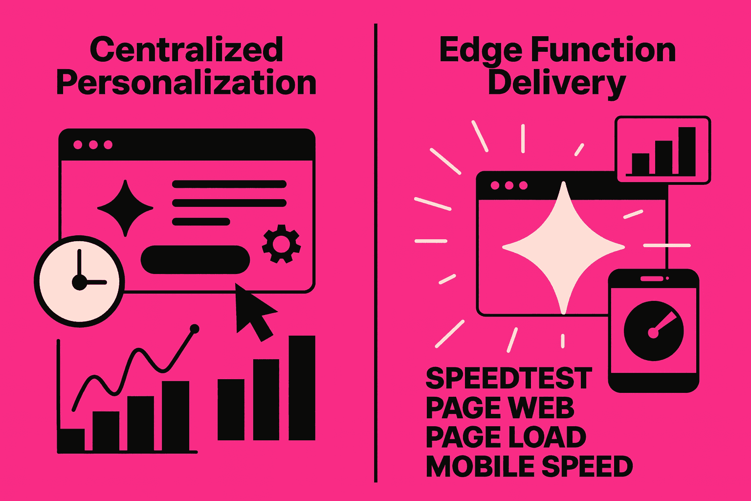 Edge function dashboard optimizing website loading time and page speed