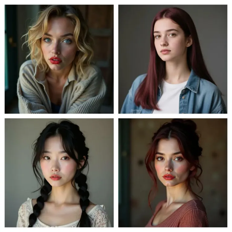 Various types of girls generated by AI girl generator