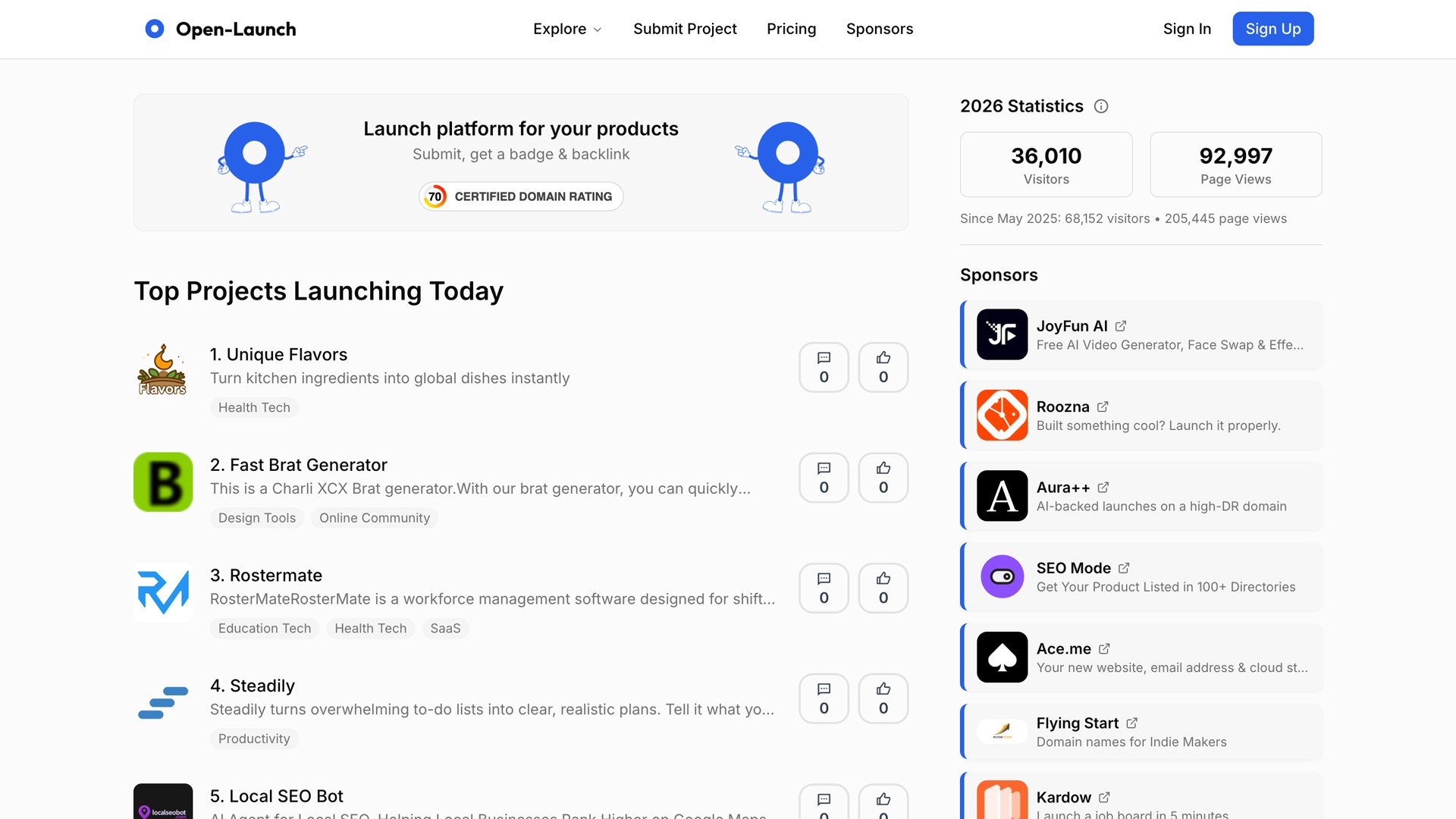open launch directory