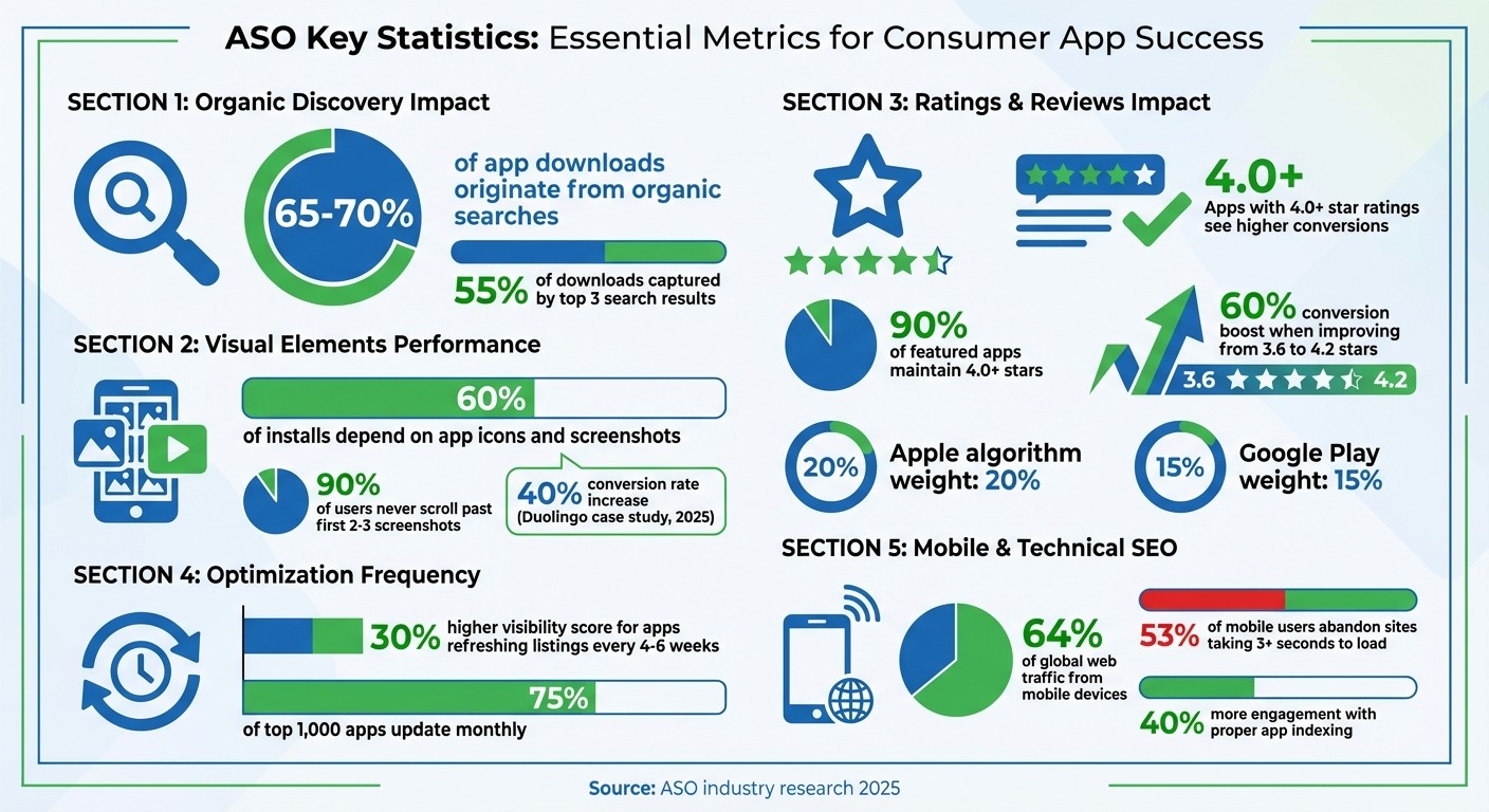 ASO Key Statistics and Performance Metrics for Consumer Apps