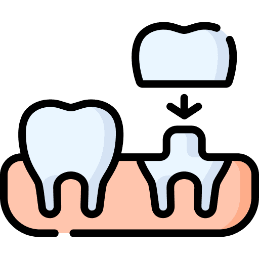Lost crown or filling repair icon
