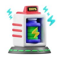 3D Full Charged Battery Icon