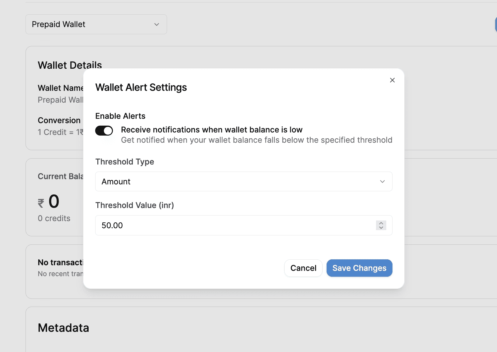 flexprice credit wallet