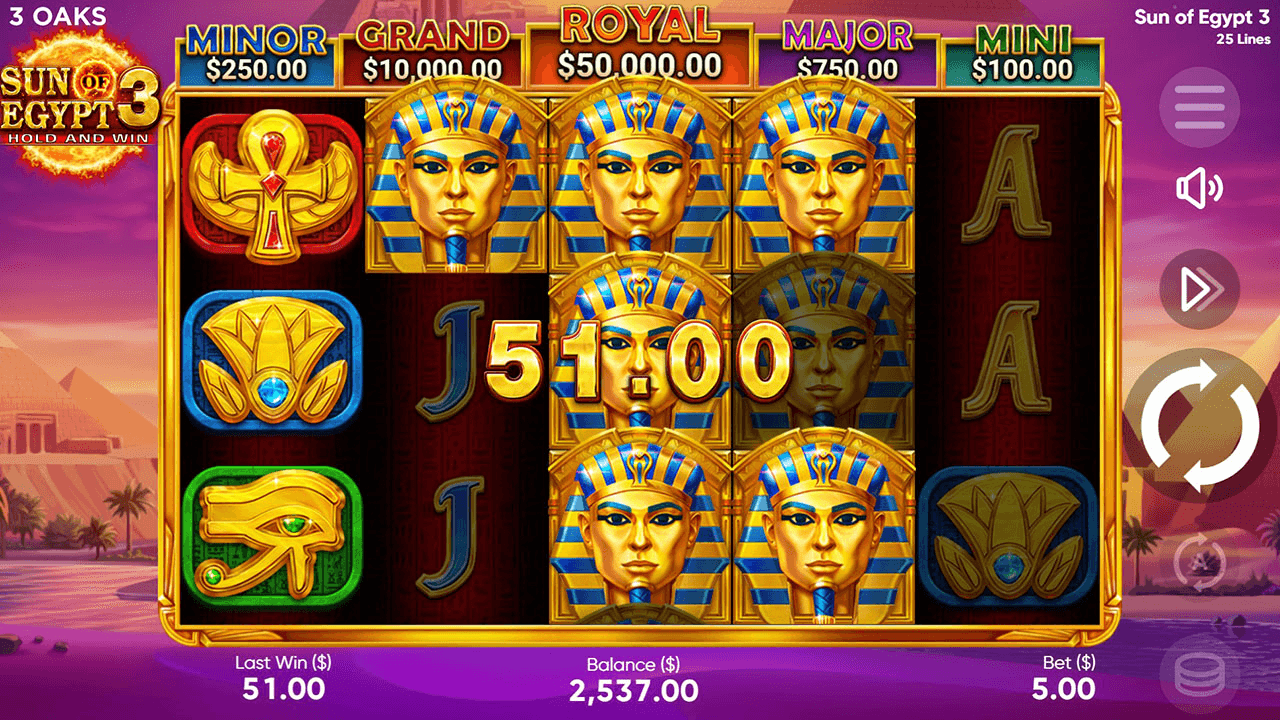 Sun of Egypt 3 - capture officielle 3 Oaks Gaming