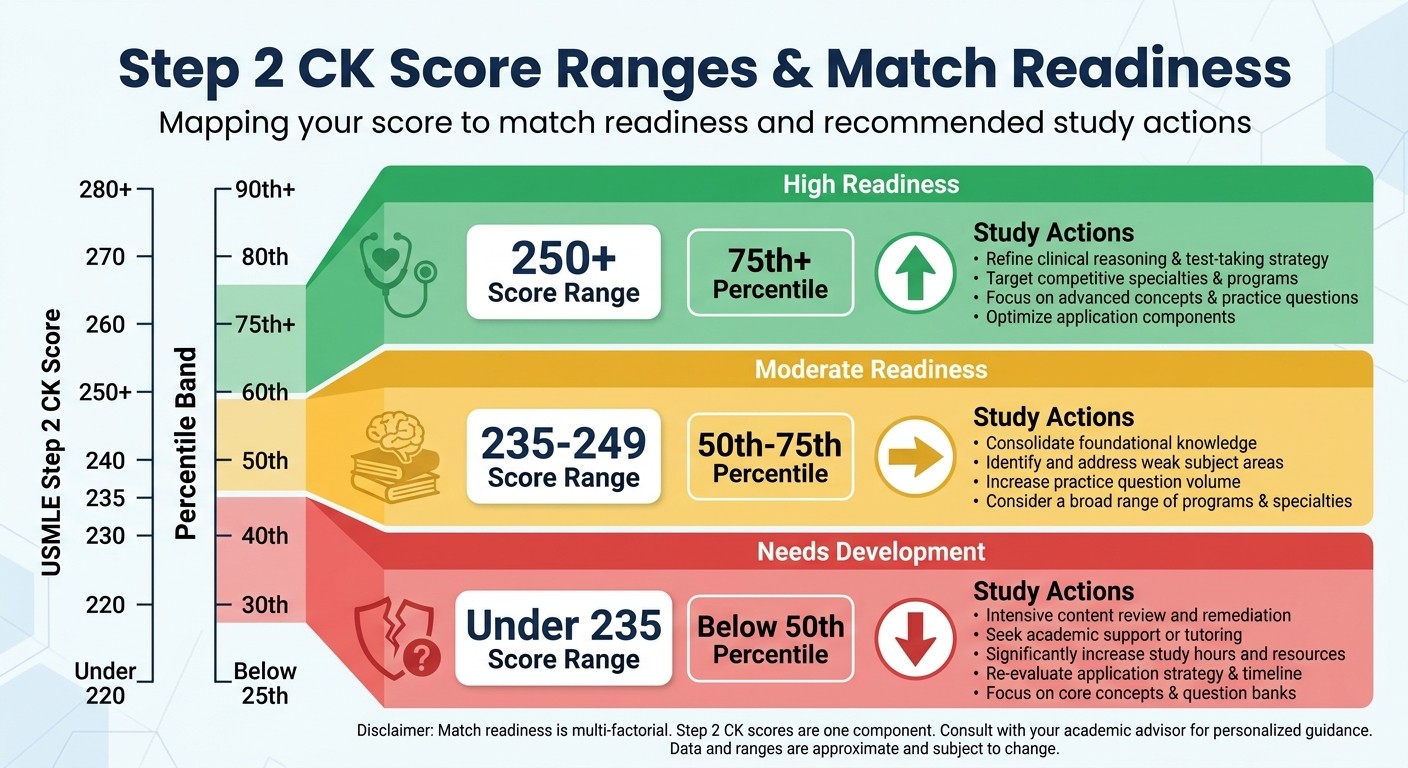 Step 2 CK percentile readiness bands diagram