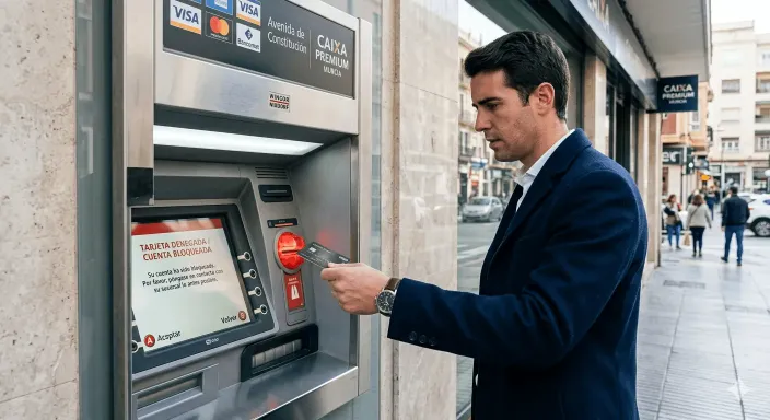 Cuenta bancaria bloqueada tras un fallecimiento, impidiendo a los herederos pagar los gastos del funeral.