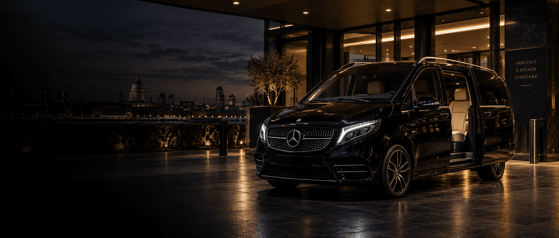 QBA luxury chauffeur Mercedes V-Class in London