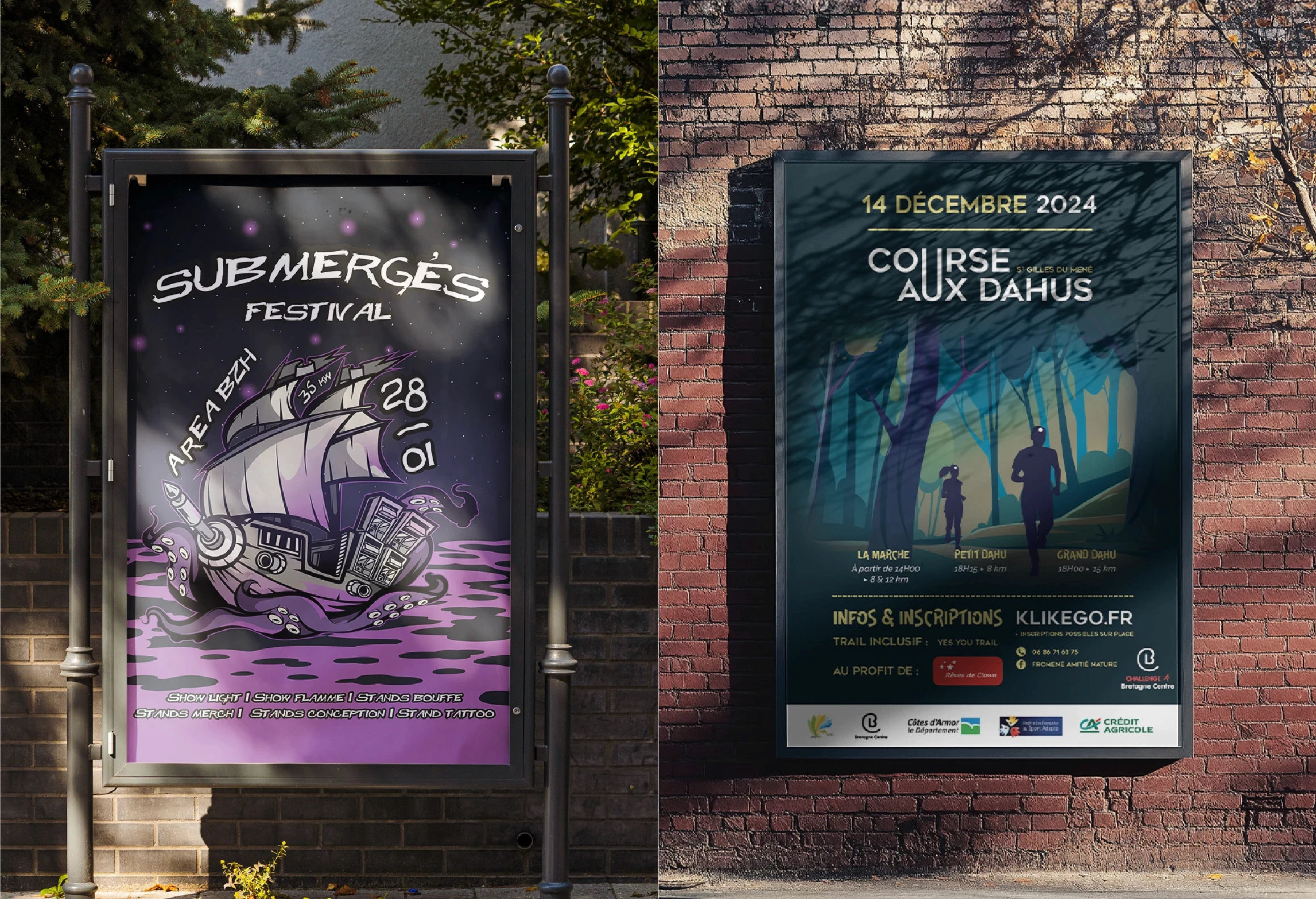 Affiche submergés festuval et affiche de la course aux dahus
