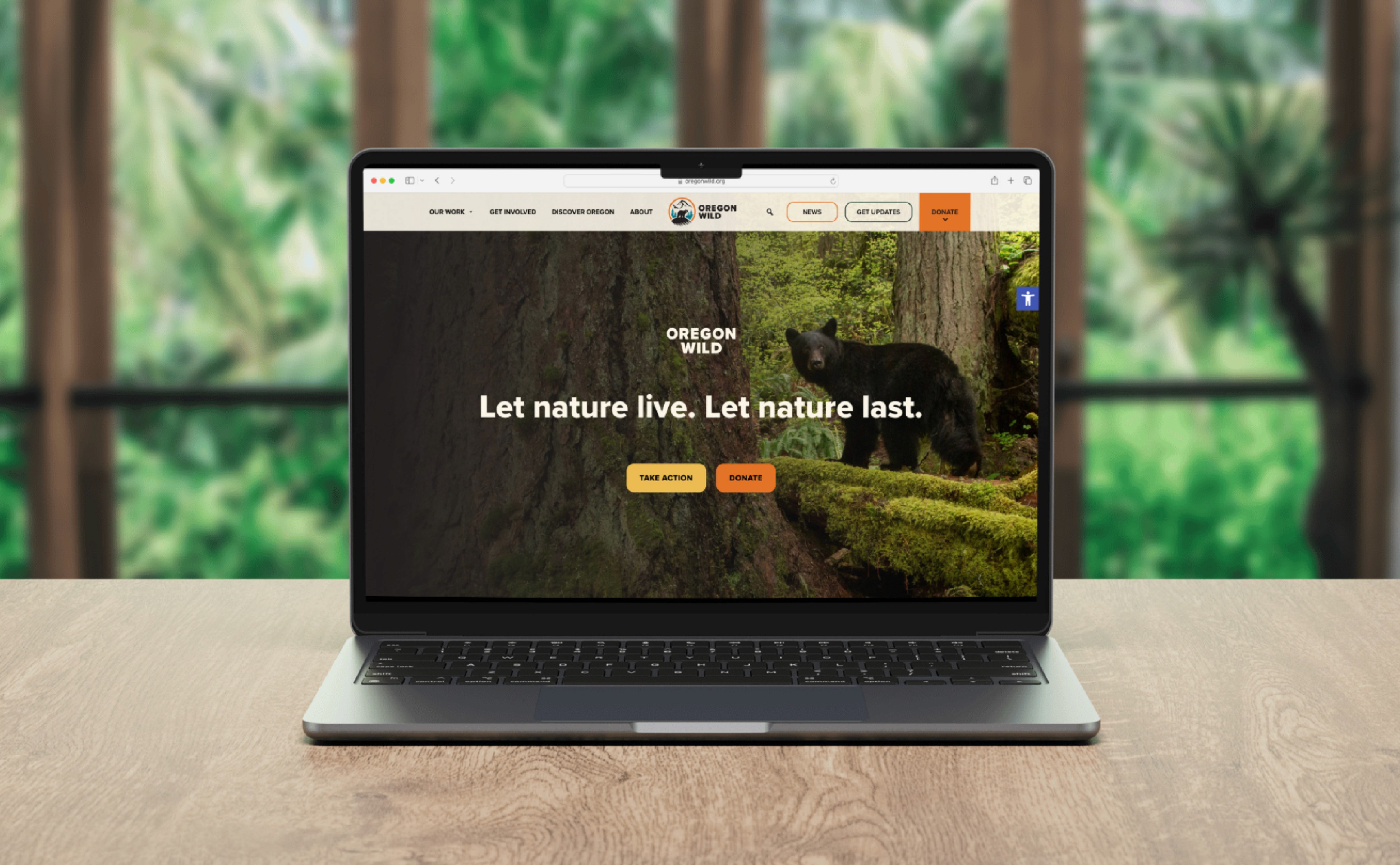 Oregon Wild website on laptop