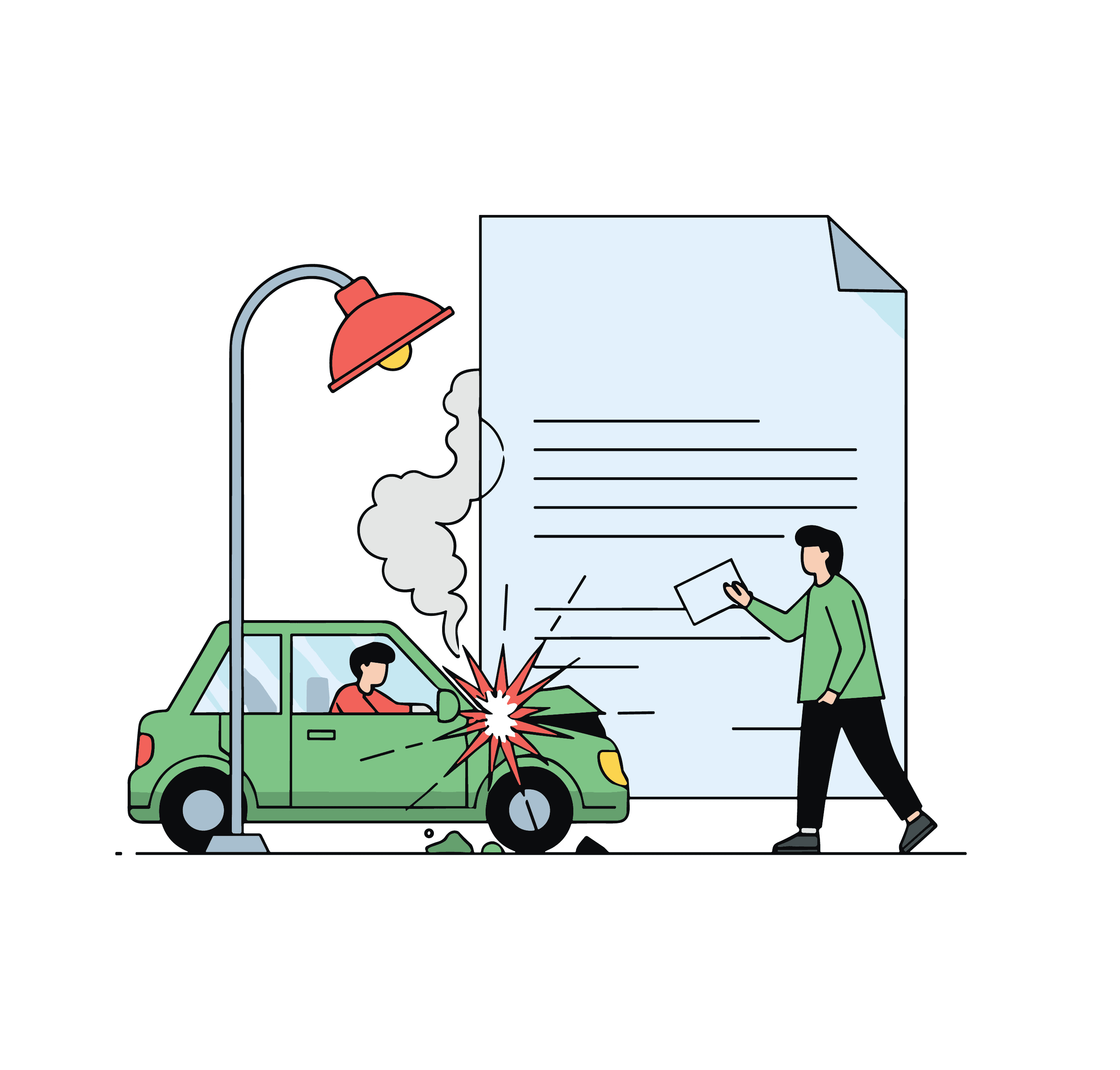 ai generated car accident with claim form