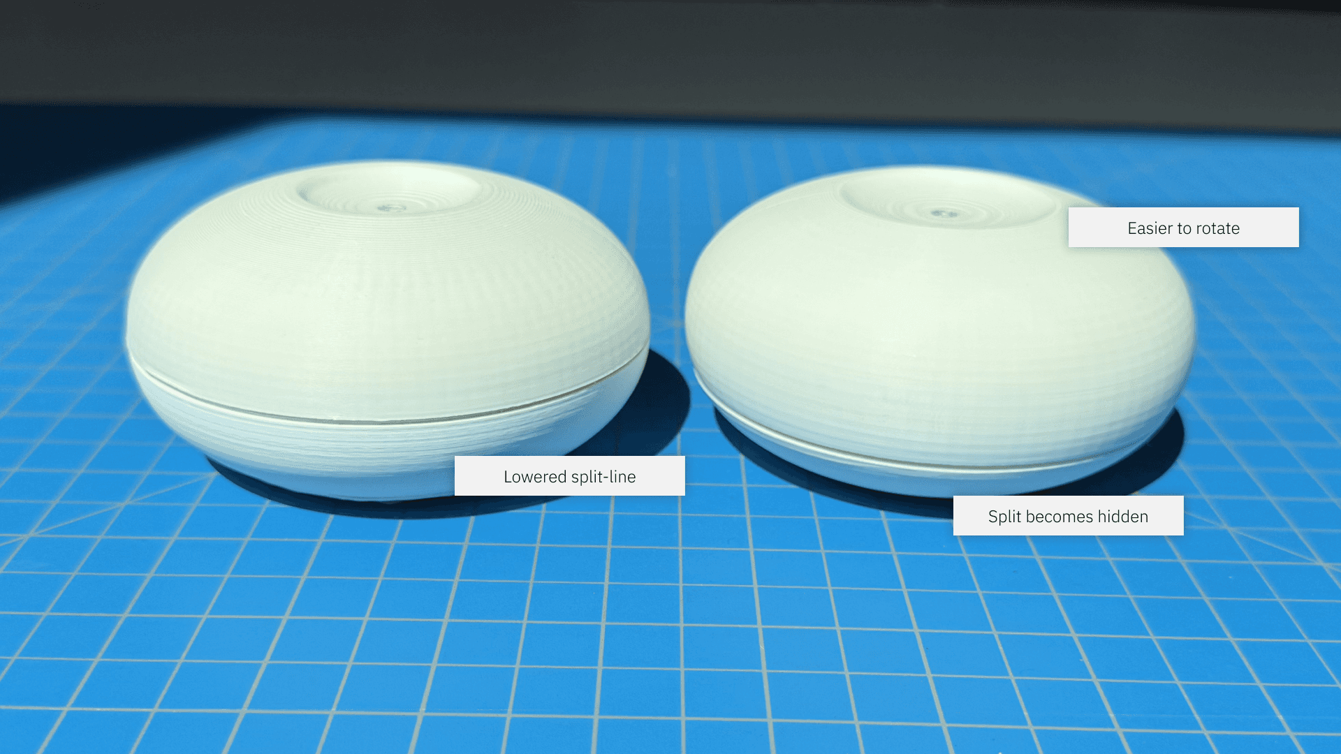 3D prints showing Stratas splitline.