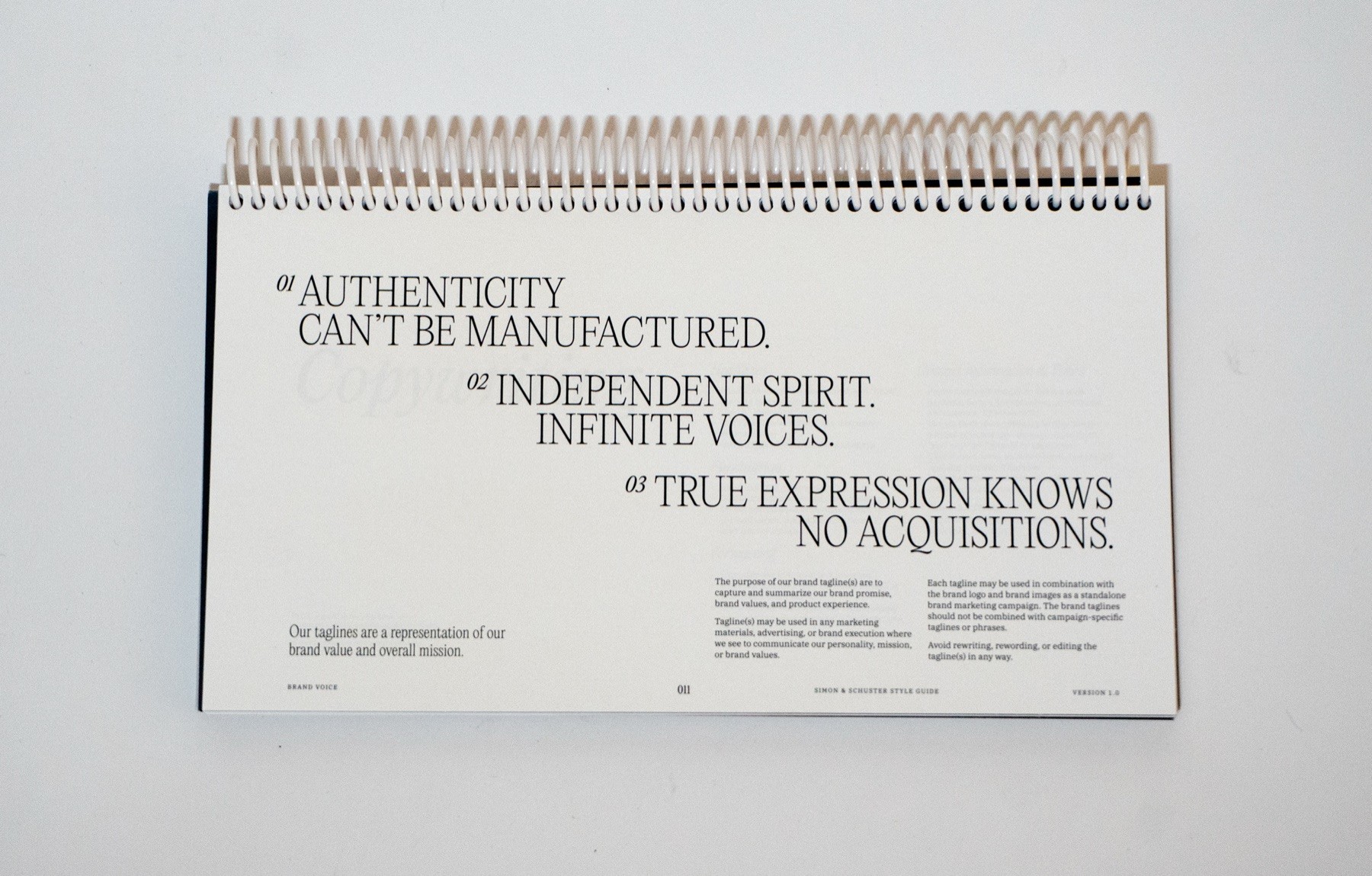 Simon & Schuster brand guidelines spread 11