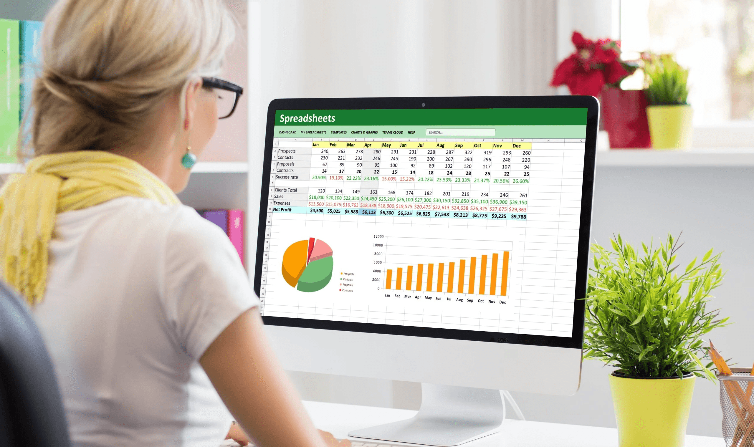 Woman analyzing financial spreadsheet data -  How to Automate Reconciliations in Excel