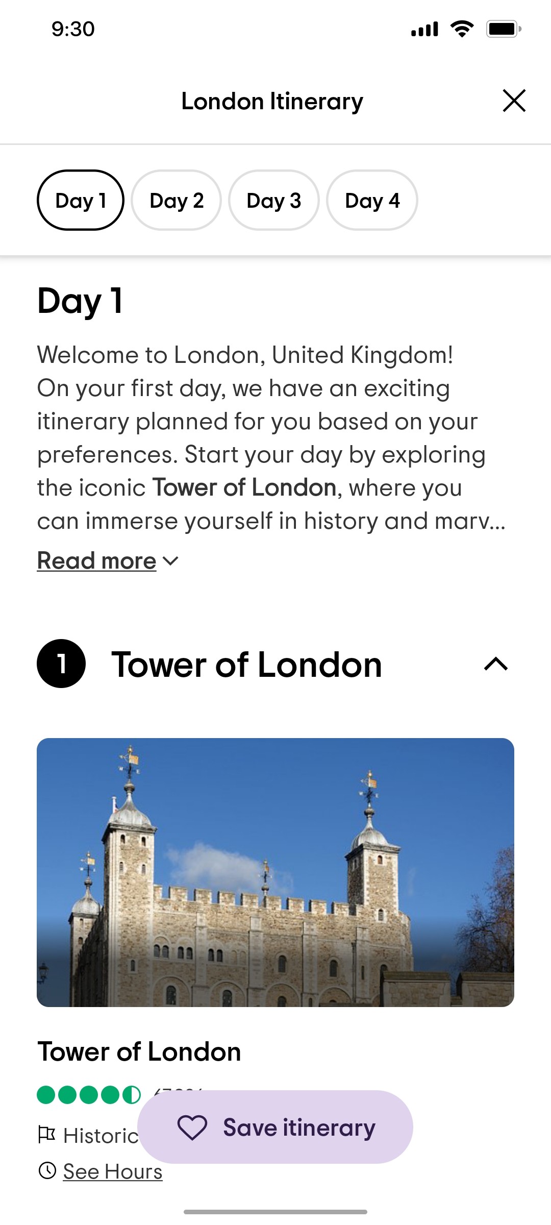 Tripadvisor Day one Page Screen