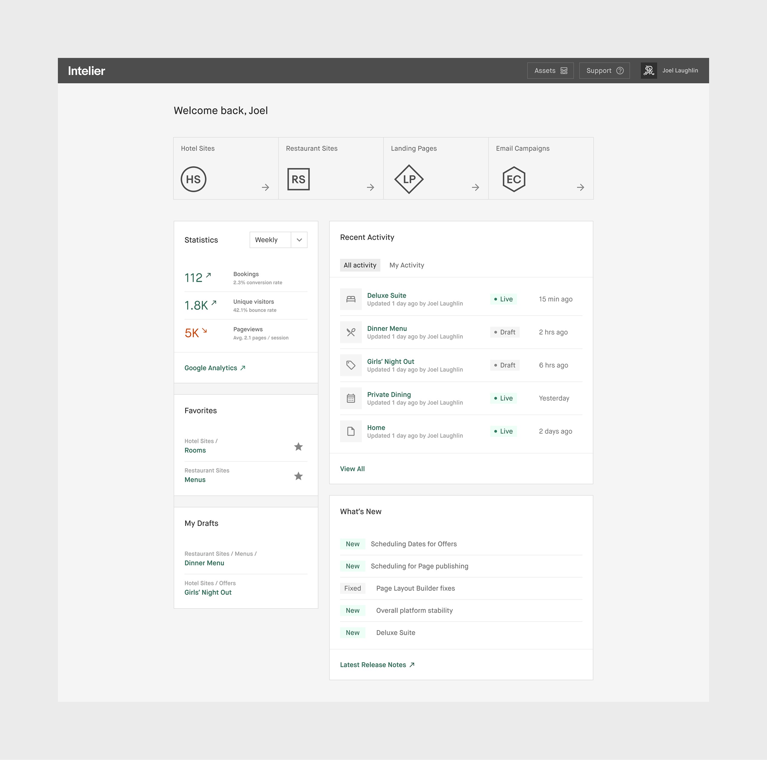 Intelier CMS - Homepage