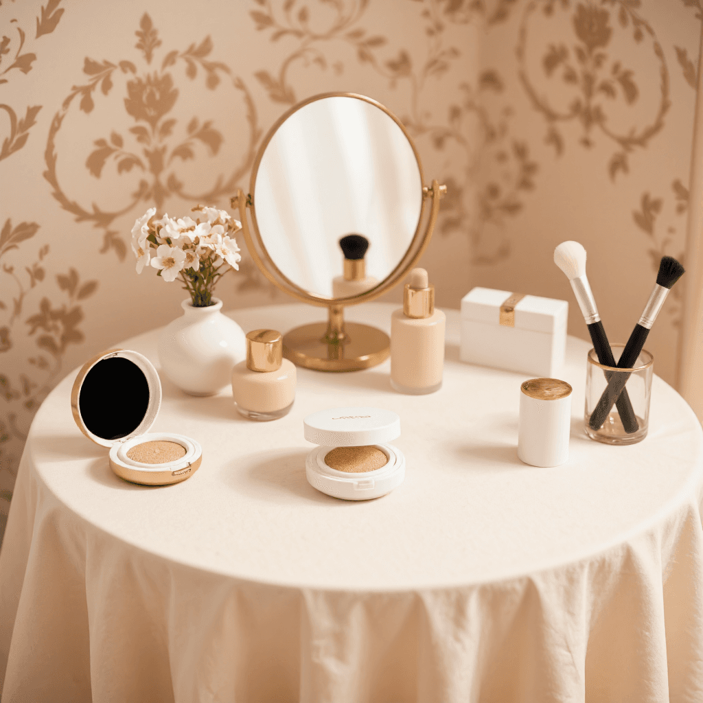 product photography of compact of cushion foundation