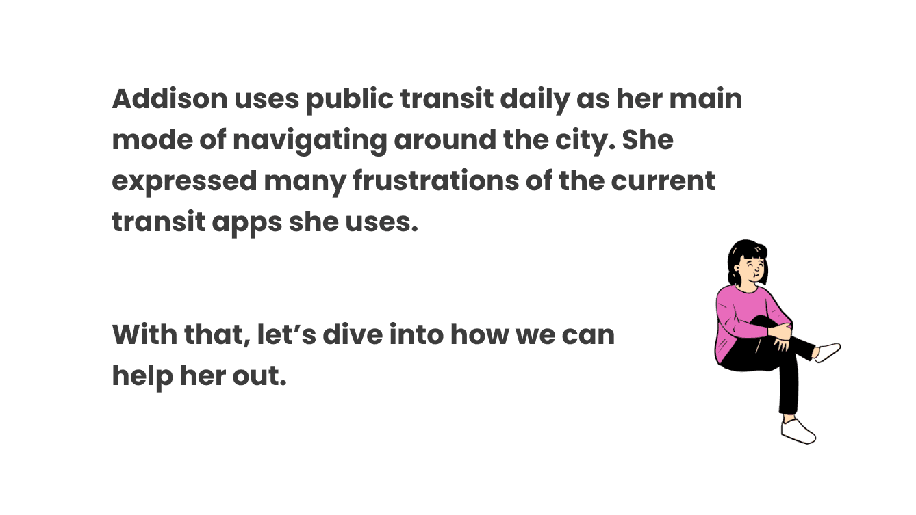 Addison sitting down.