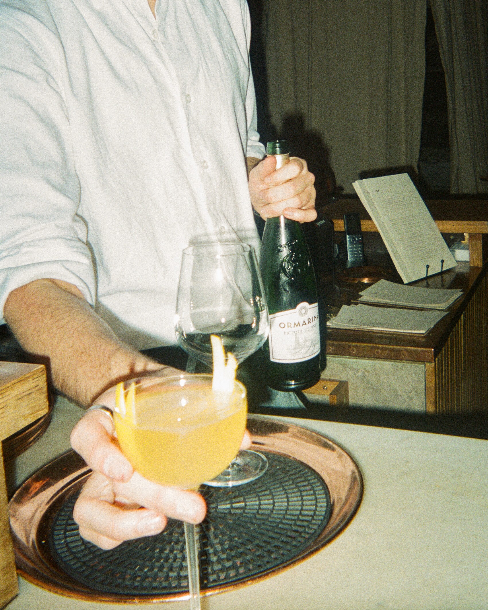 water around the bottle