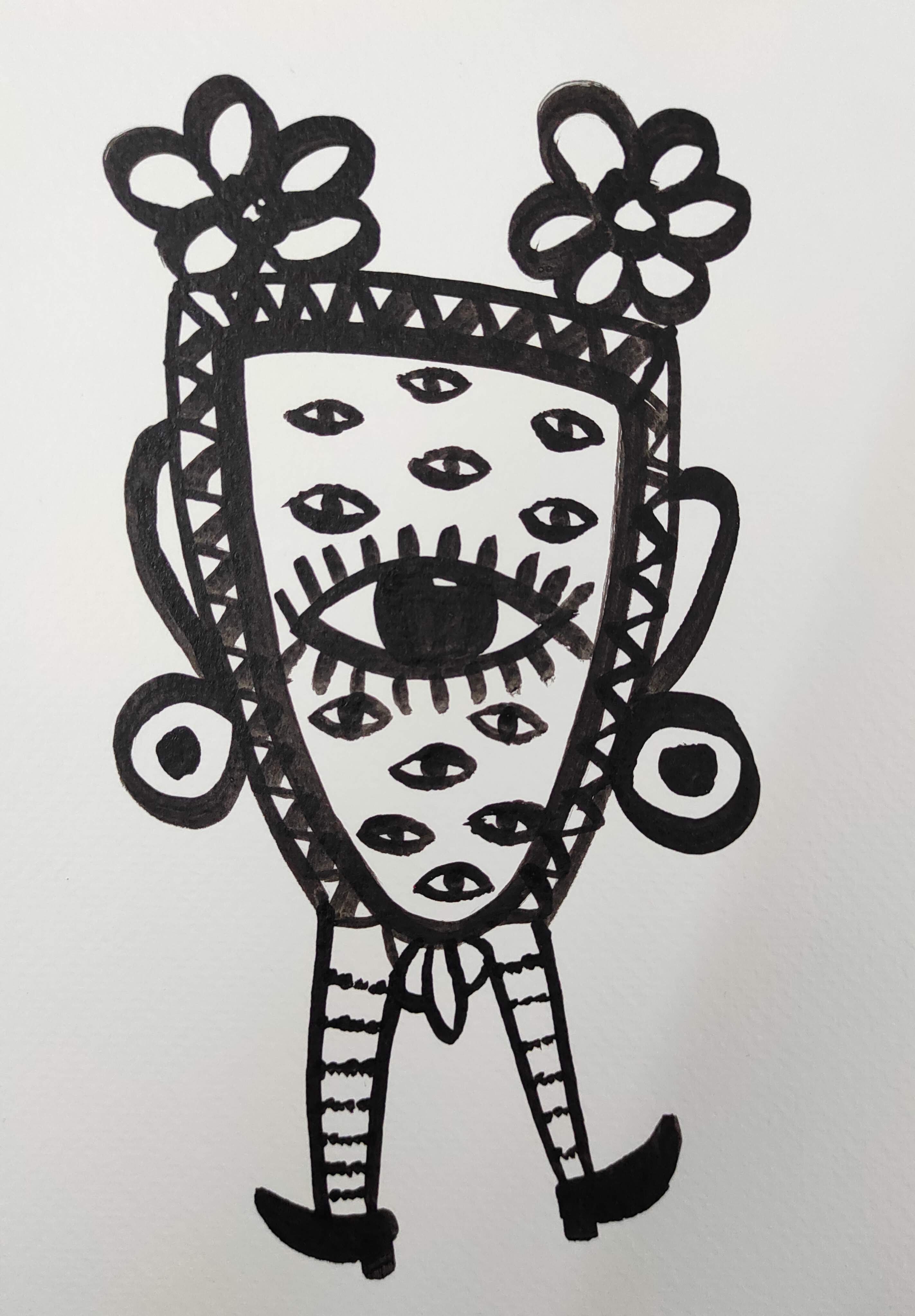 herd of sheep on road painting