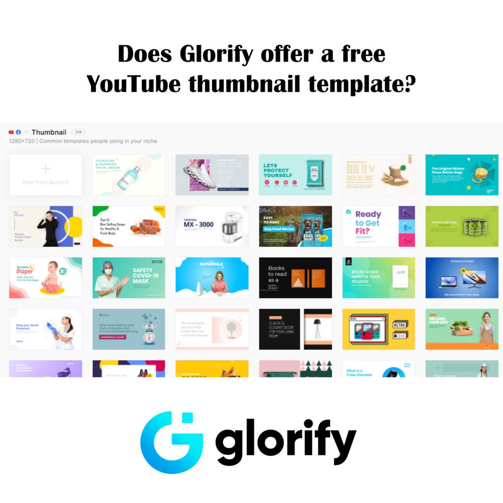 Does Glorify offer a free YouTube thumbnail template
