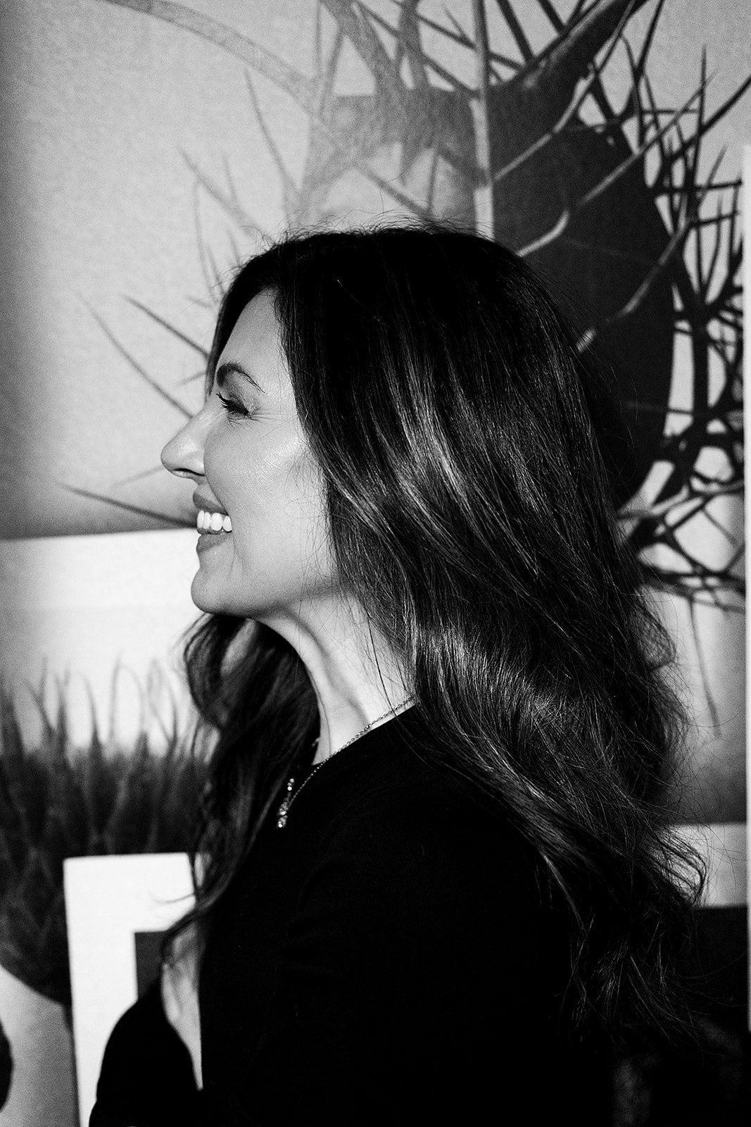 Sonia Vilos, NP, in profile, in black and white