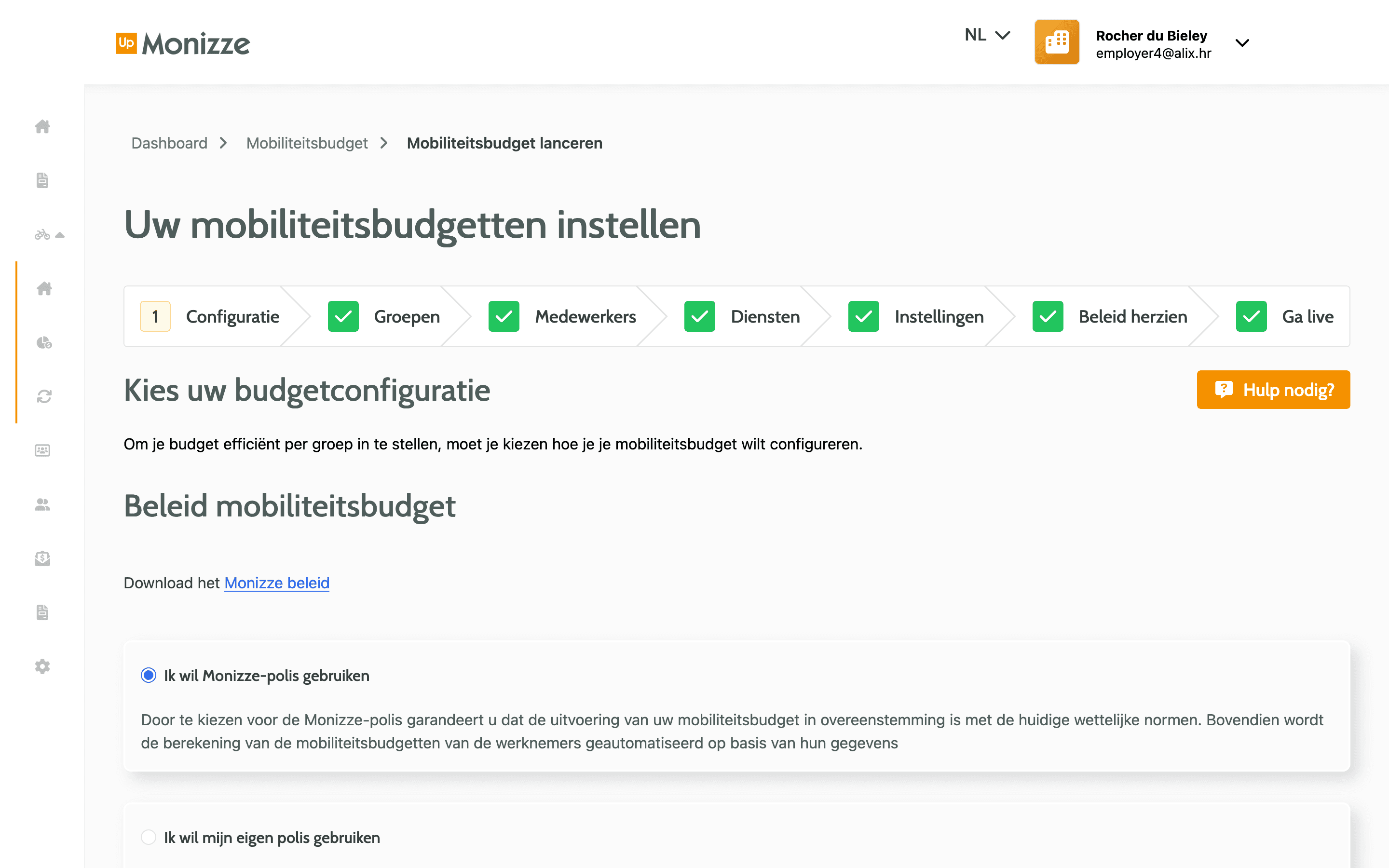 Setting up your mobility budgets