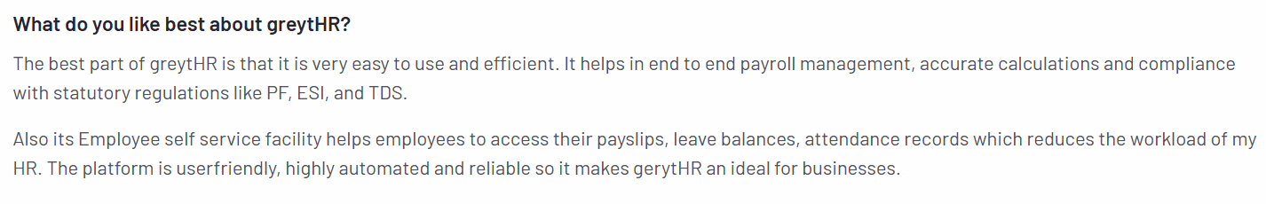 positive user review from third party software review platform G2