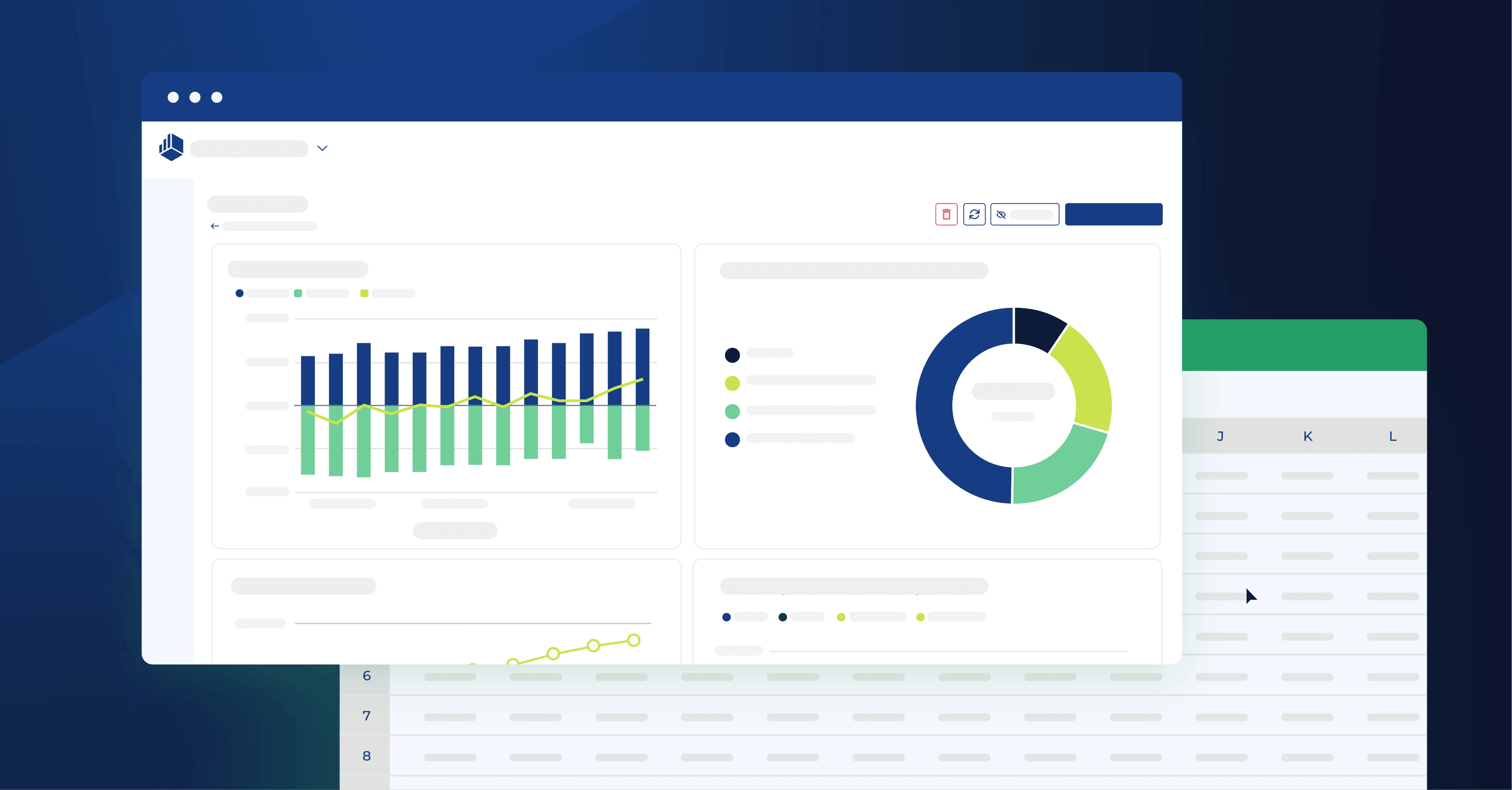 Graphic of financial data dashboard - Cube Alternative