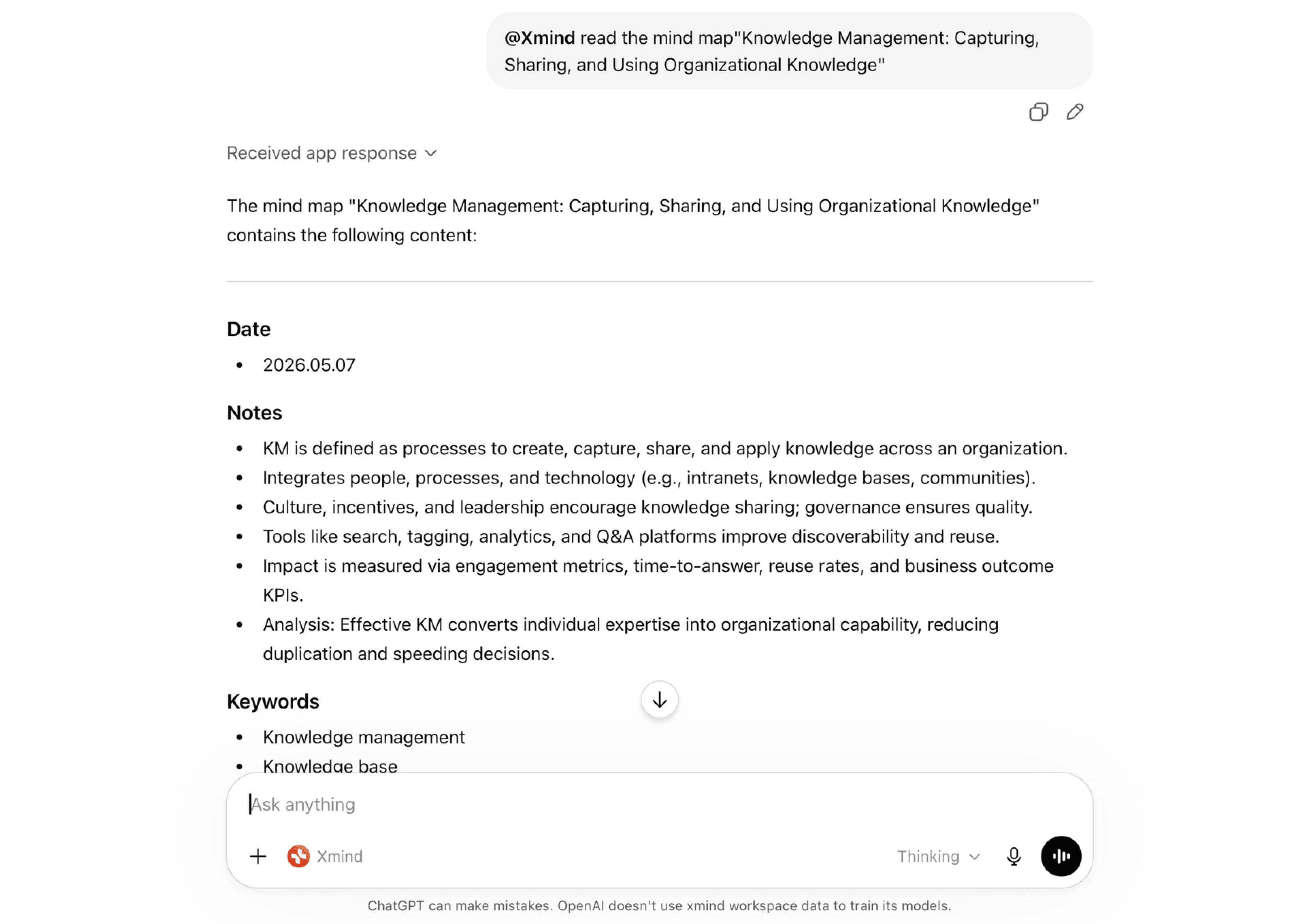 Read mind maps with Xmind MCP inside ChatGPT
