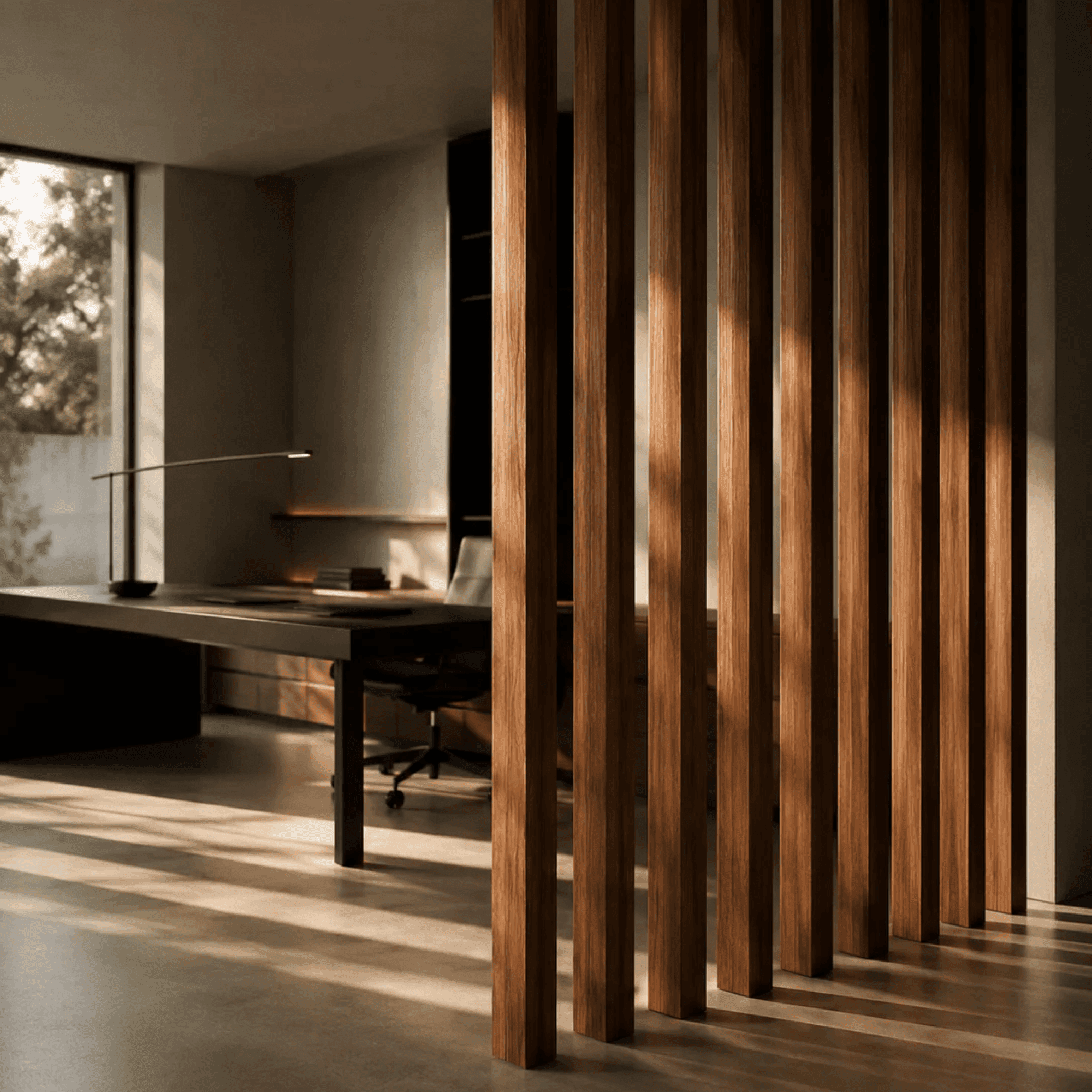 Viga WPC Nogal instalada en techo living estilo rústico | SRJ Tu Hogar Uruguay