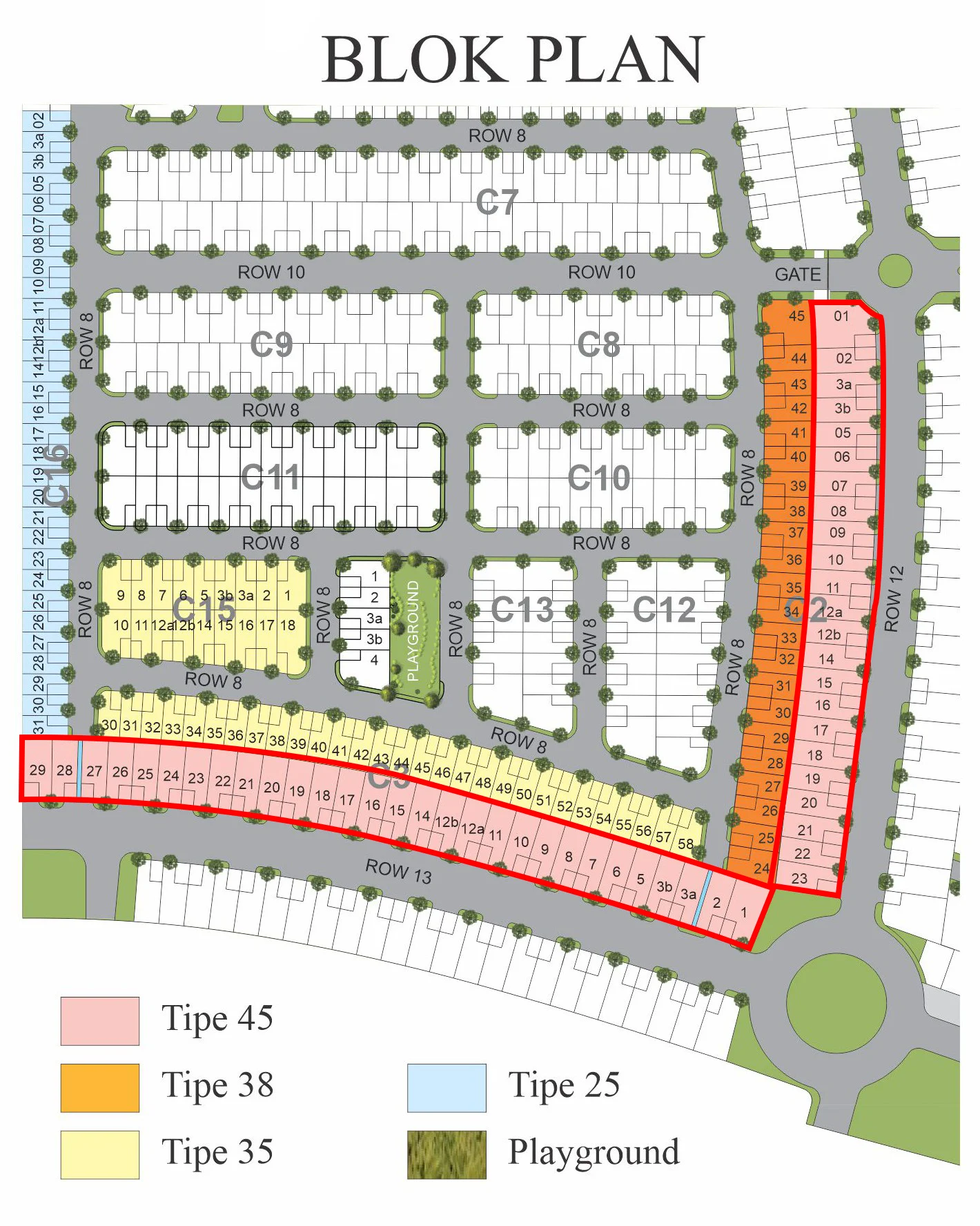 Block Plan Unit Type 45/90