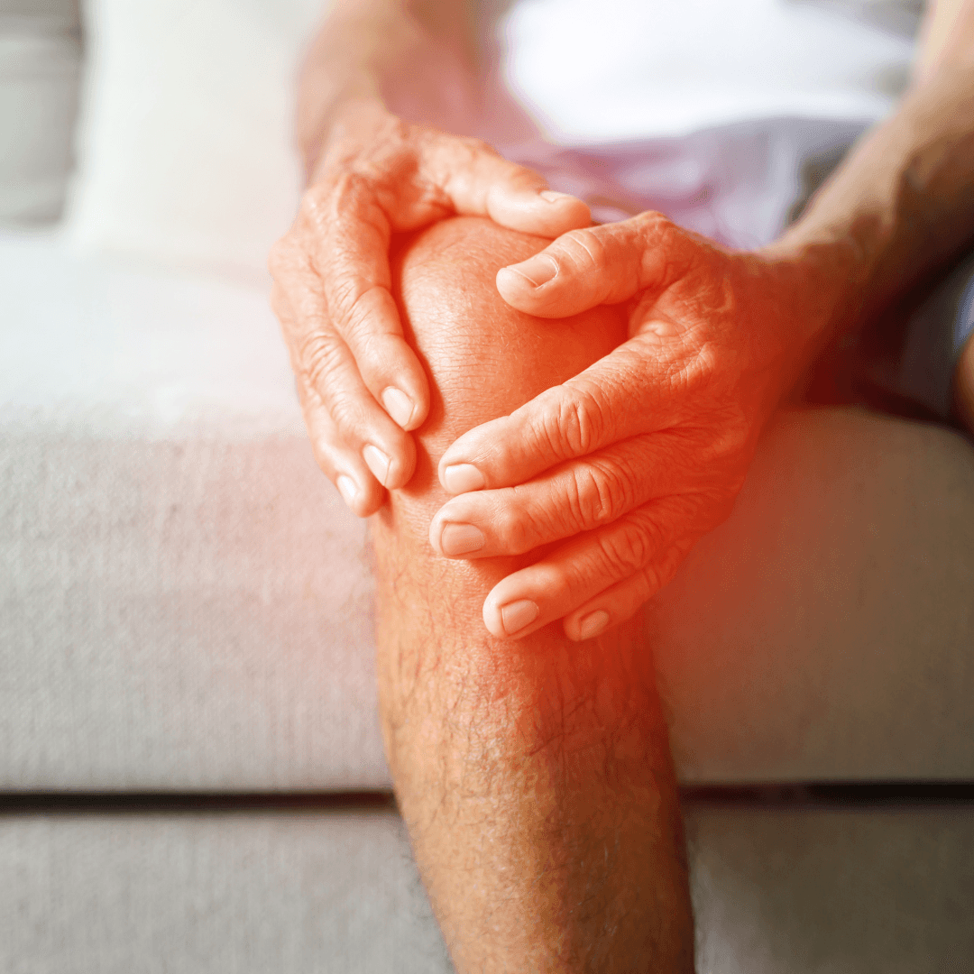 Picture of knee injury and pain at the gym or doing exercise