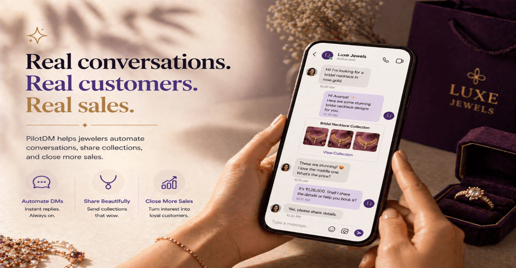 Instagram DM automation helping jewelers turn customer inquiries into sales conversations