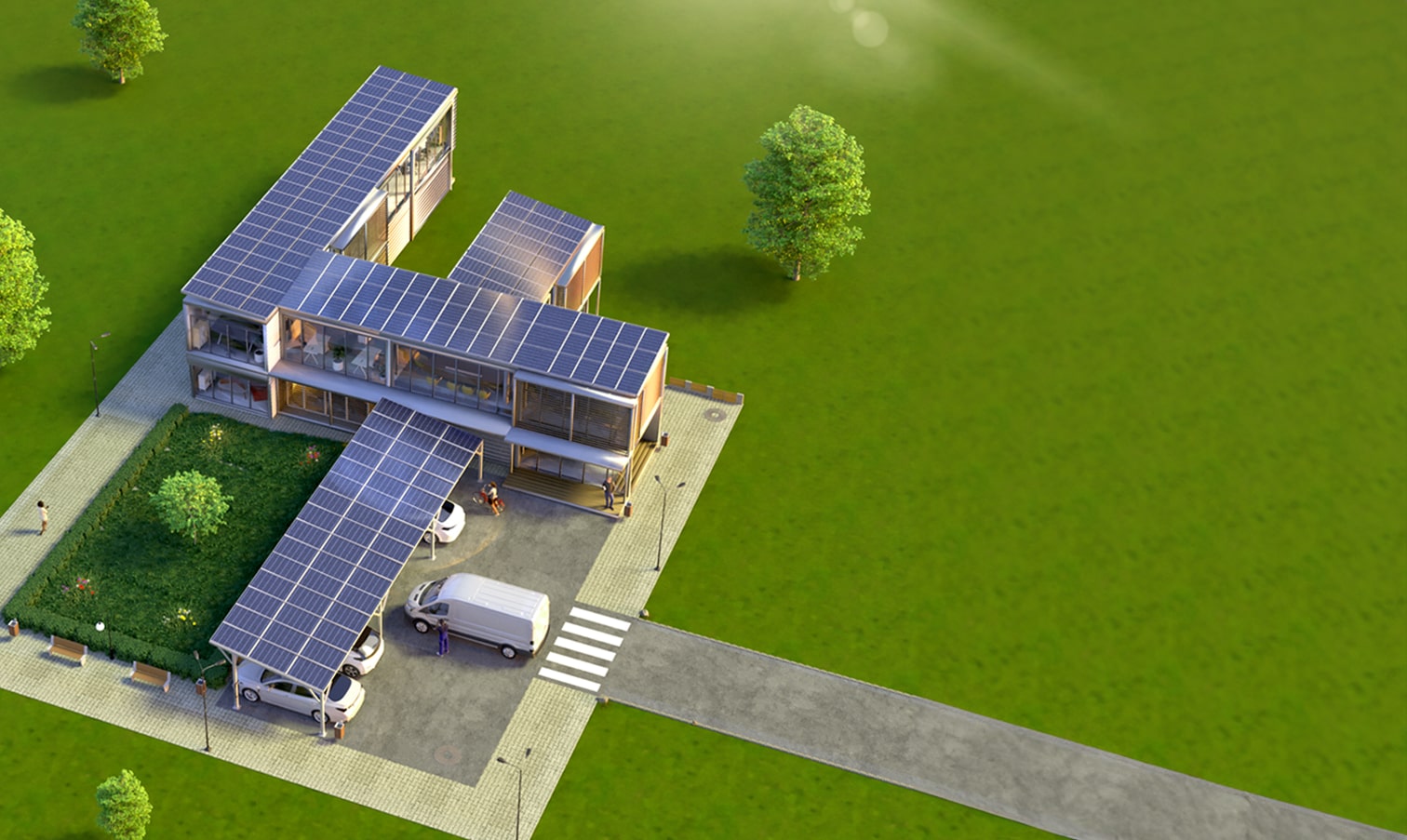 toiture avec panneaux photovoltaïques