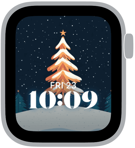 an apple watch face from the christmas illustrations collection